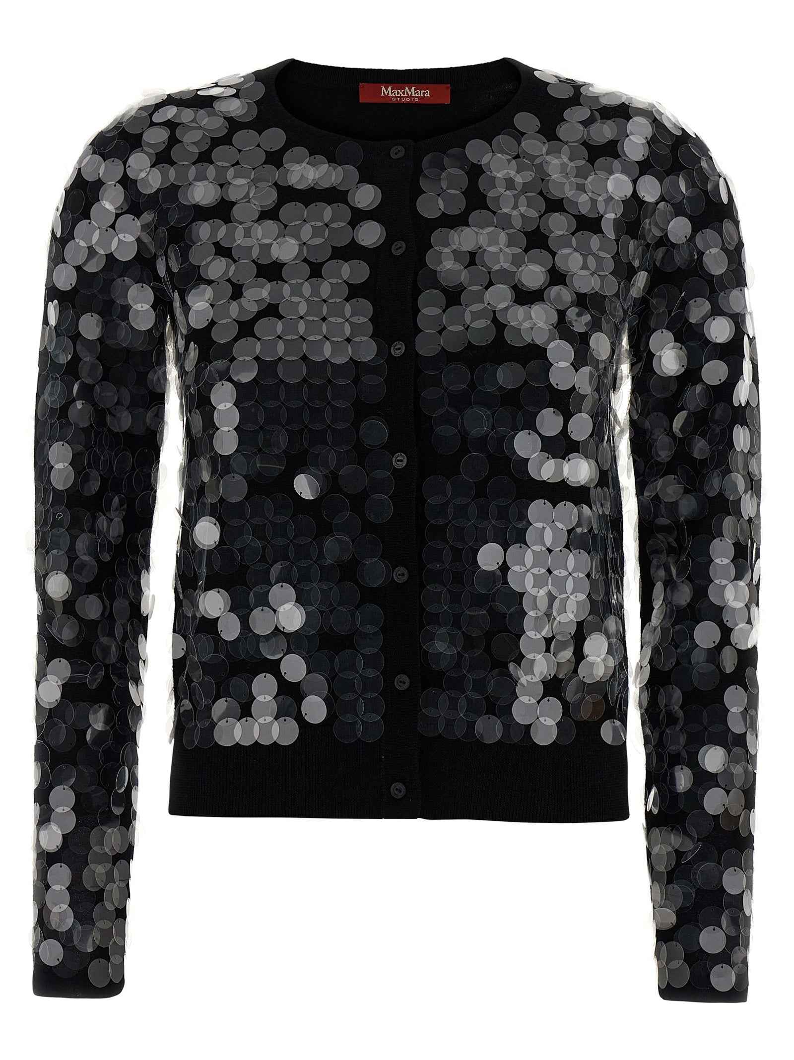 Max Mara Black Virgin Wool Cardigan