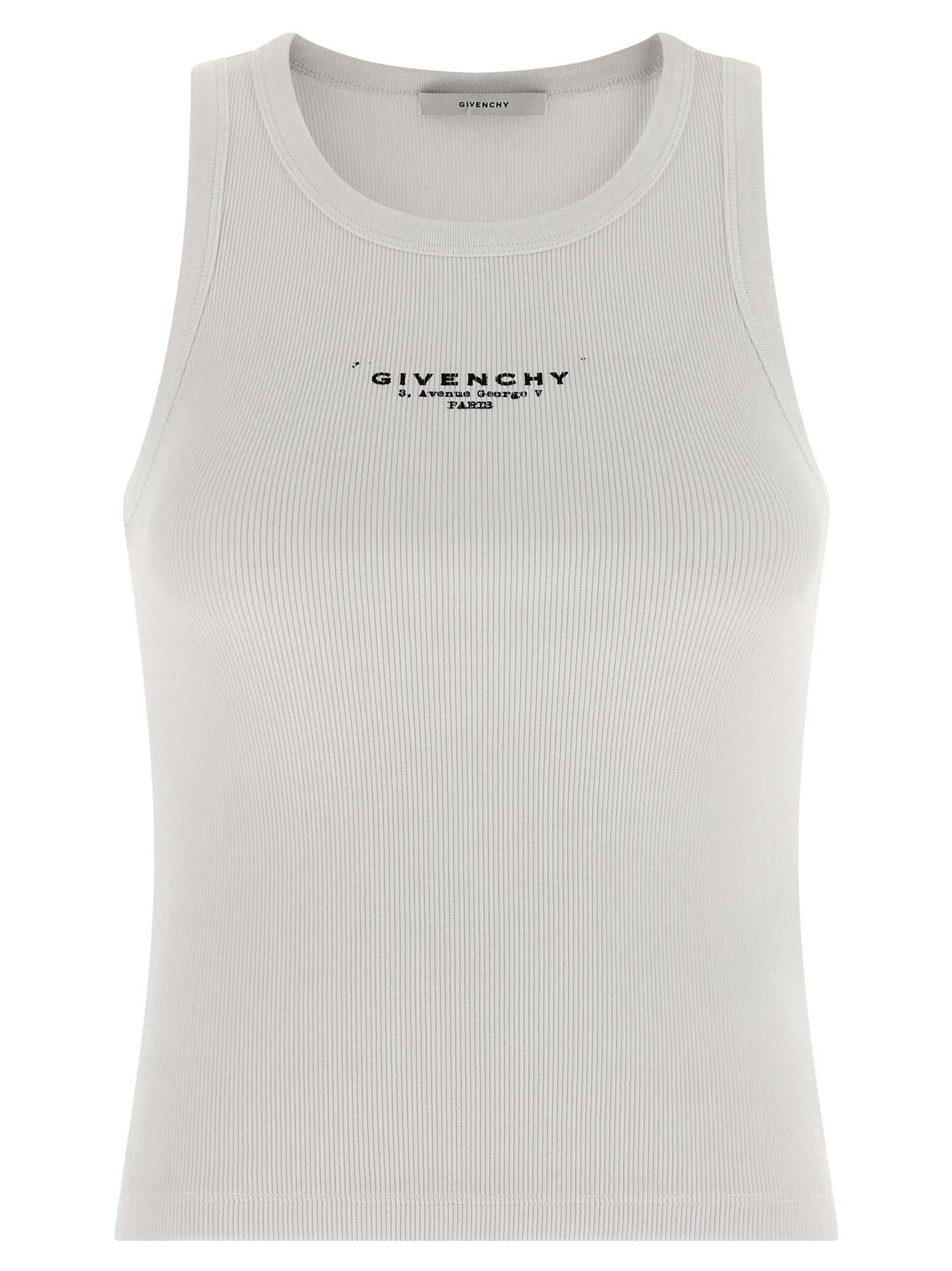 Givenchy White Cotton Sleeveles T-Shirt
