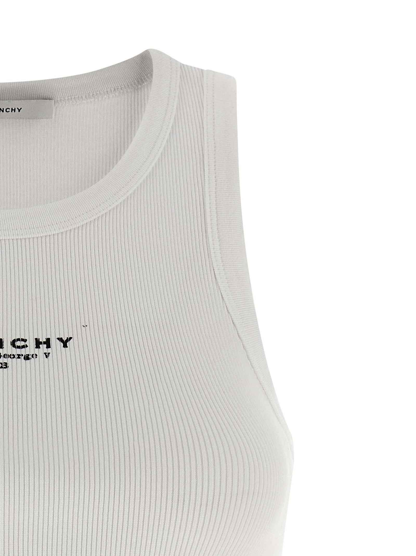 Givenchy White Cotton Sleeveles T-Shirt