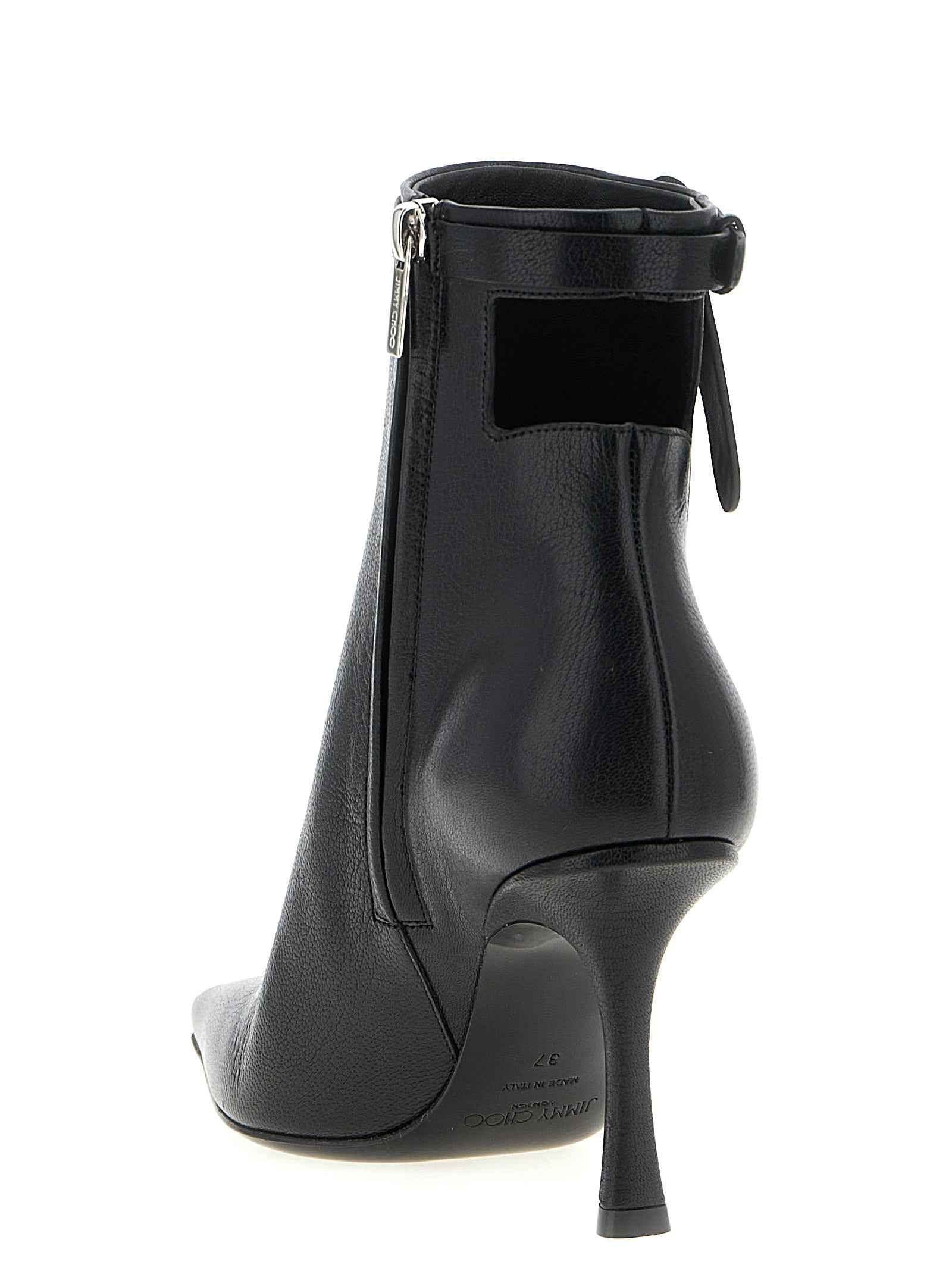 Jimmy Choo Black Leather Ankle Boots