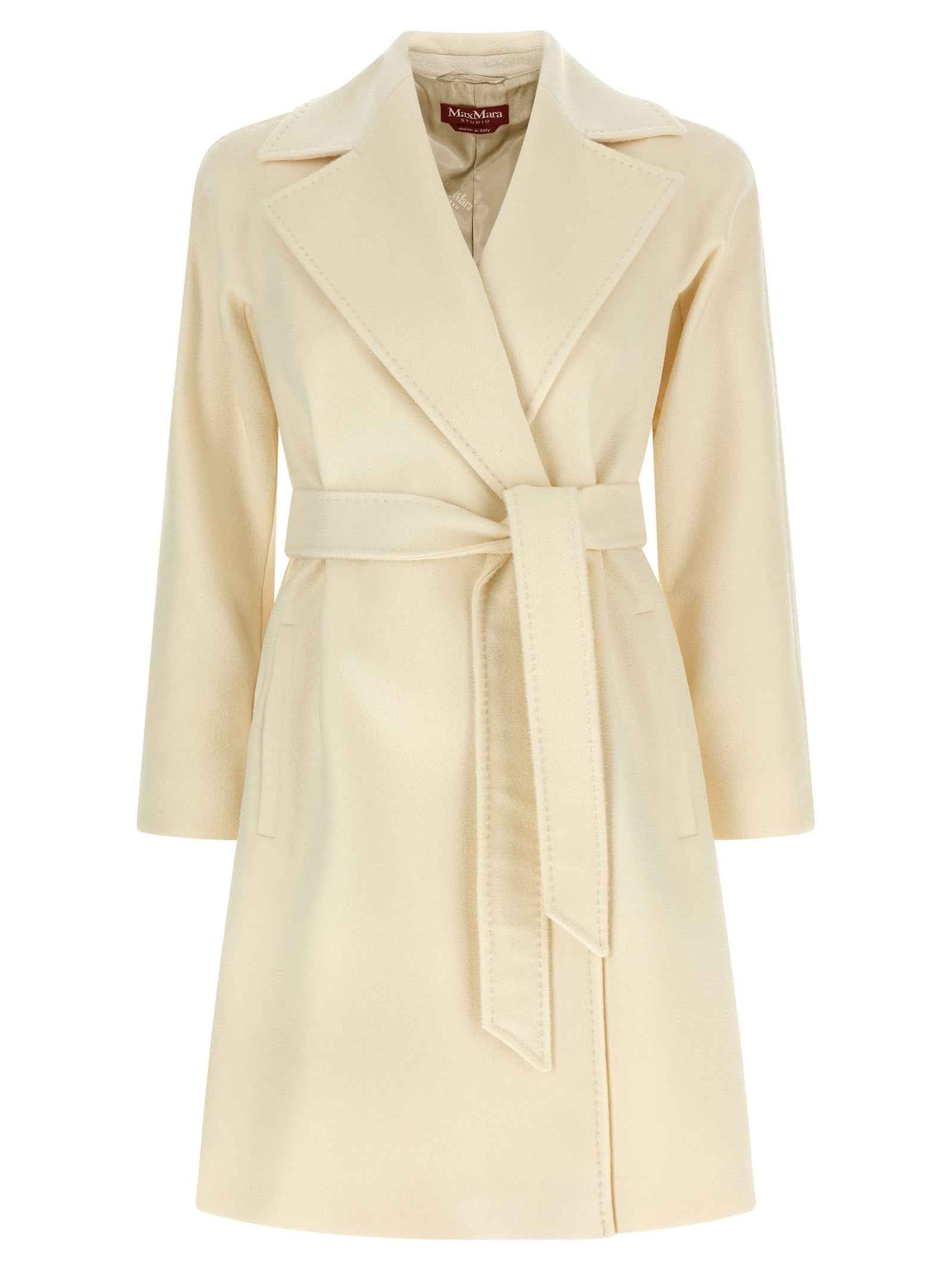 Max Mara White Virgin Wool Coat