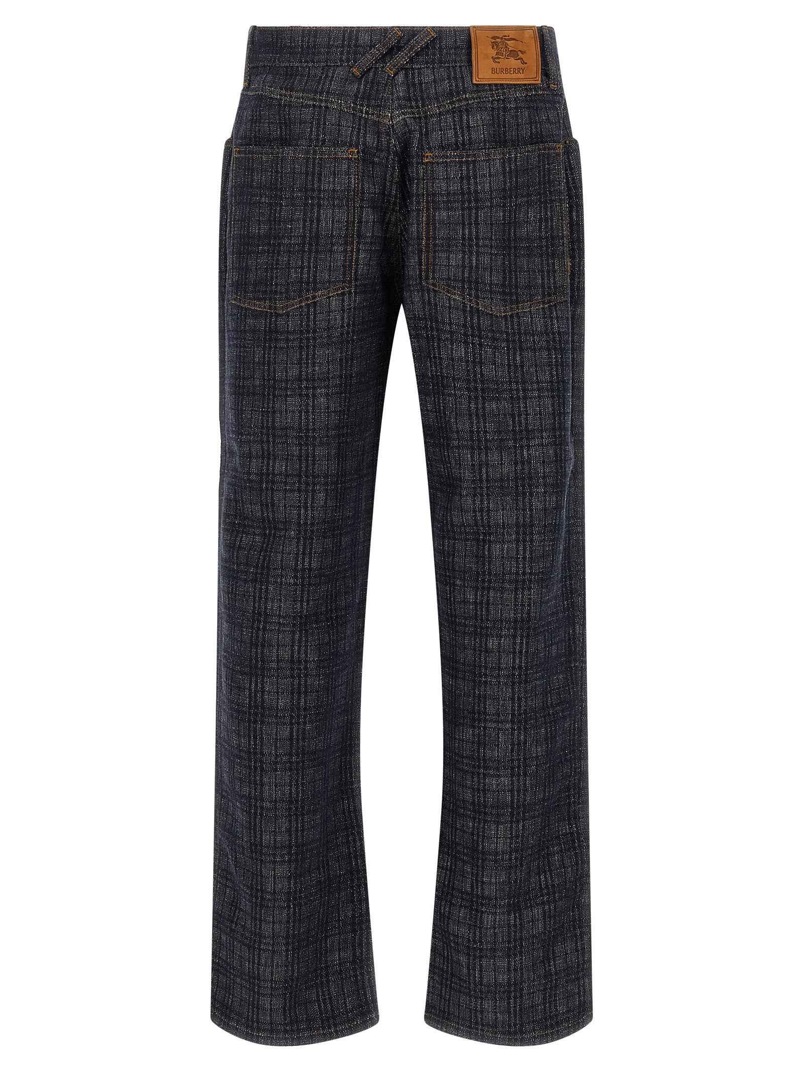 Burberry Blue Cotton Straight-Leg Jeans