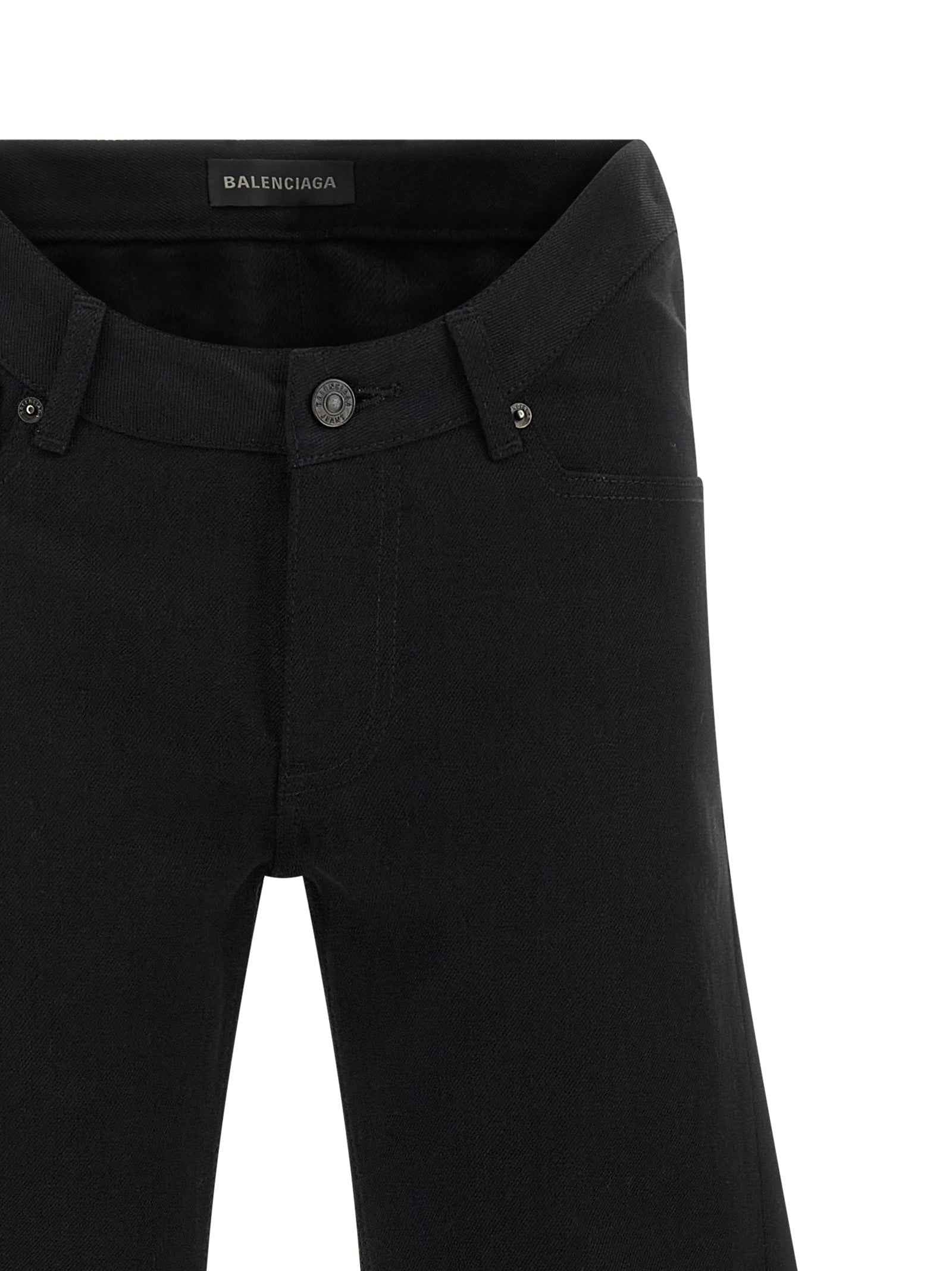 Balenciaga Black Cotton Flared Jeans