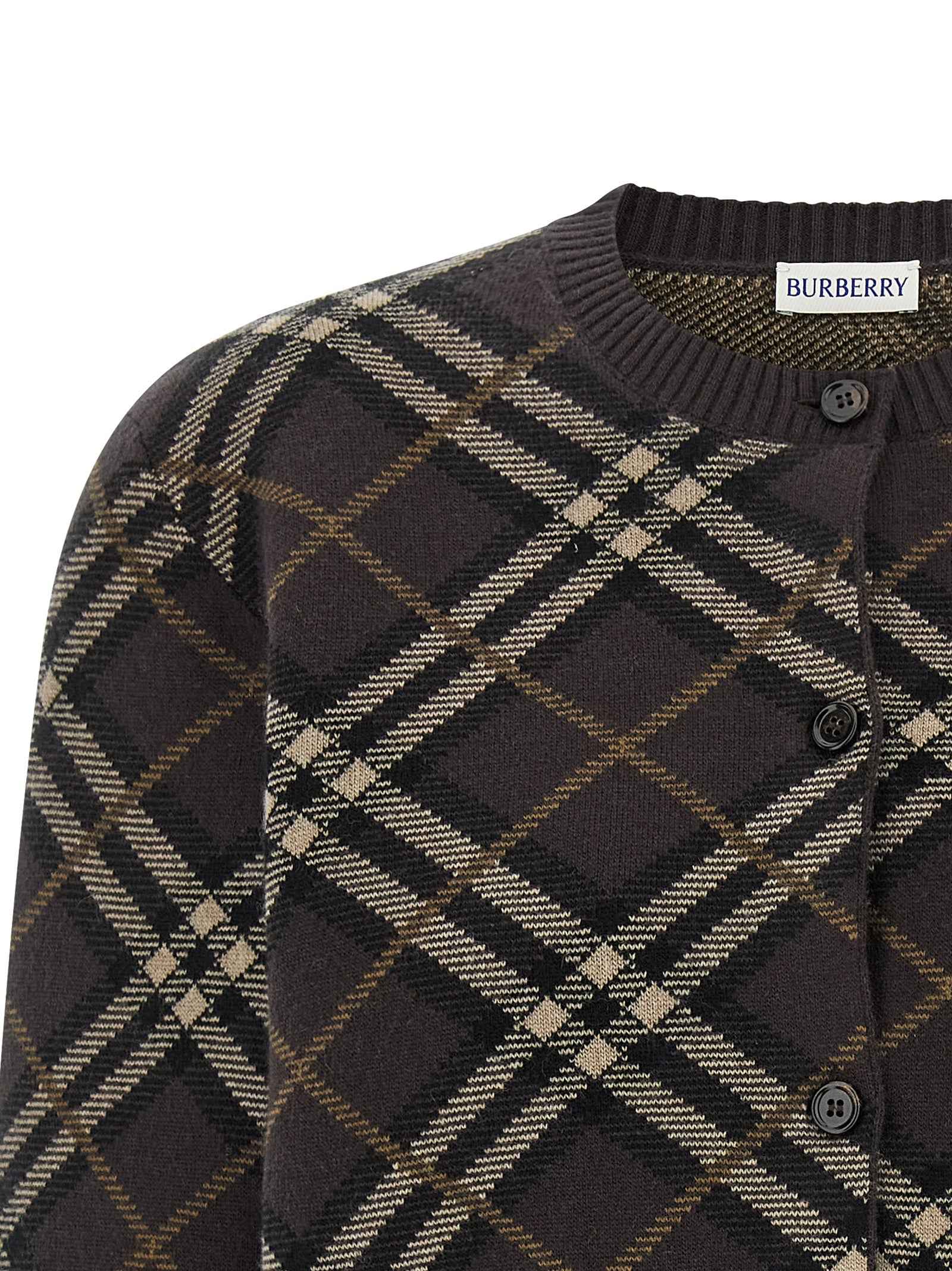 Burberry Brown Wool Cardigan