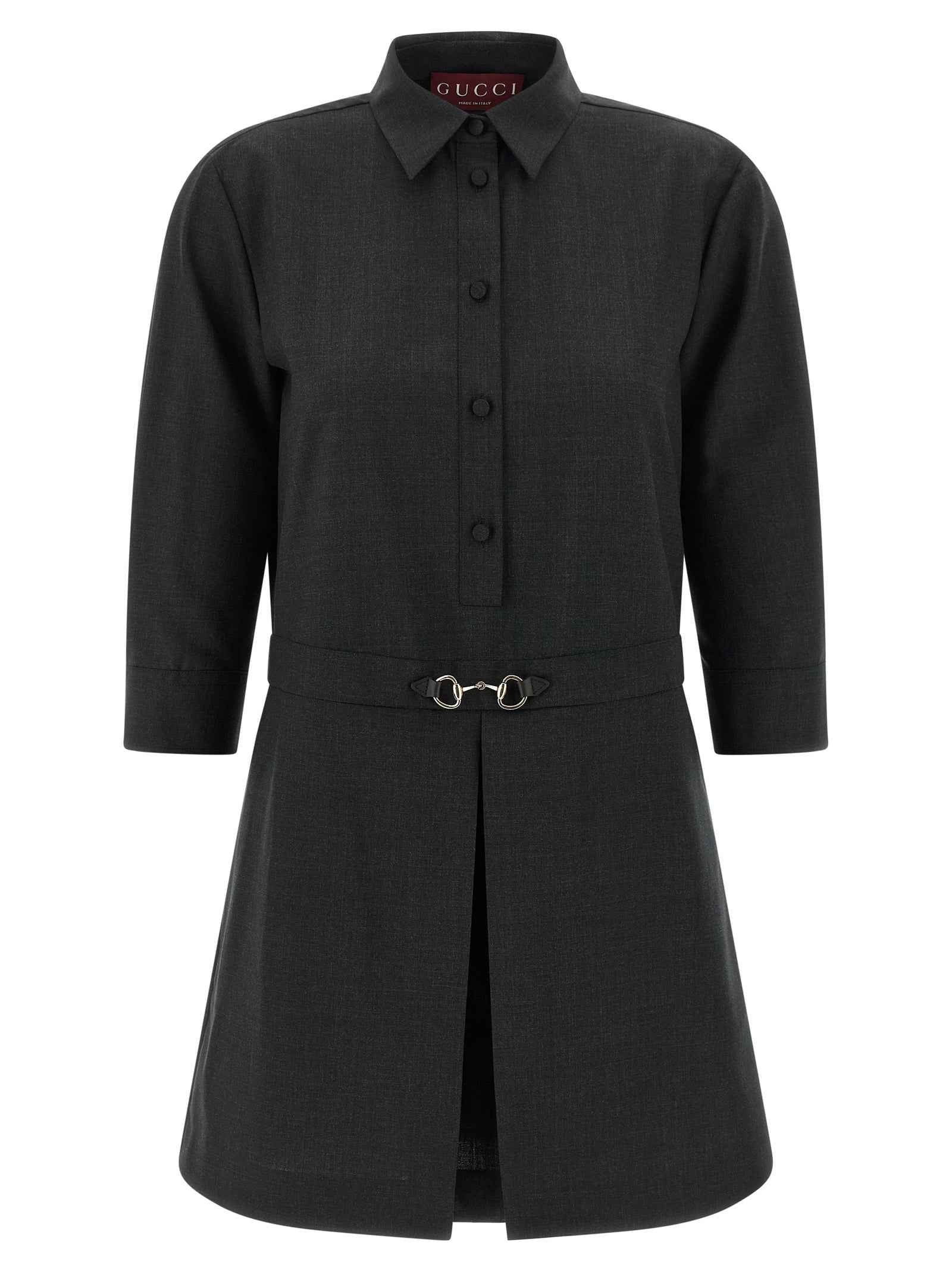 Gucci Gray Wool Short Dress