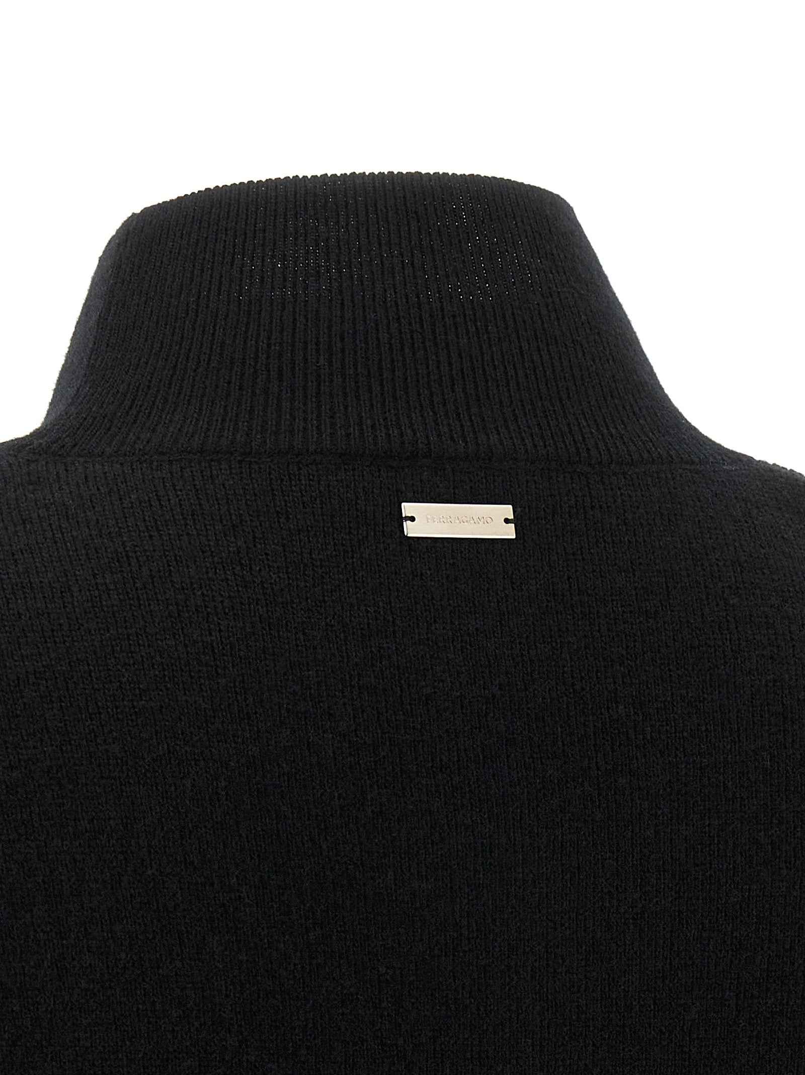 Ferragamo Black Virgin Wool Cardigan
