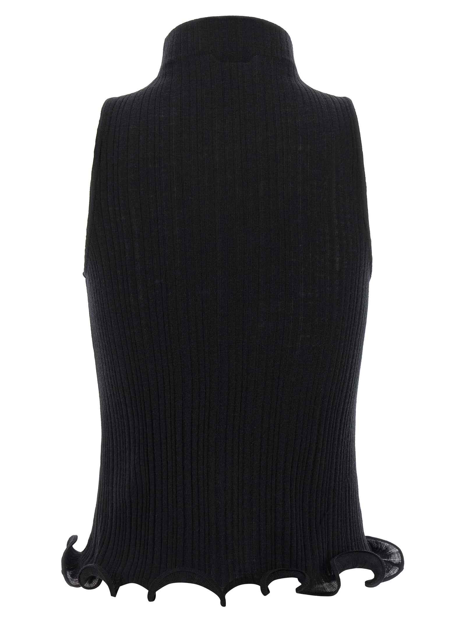 Fendi Black Polyester Sleeveles T-Shirt