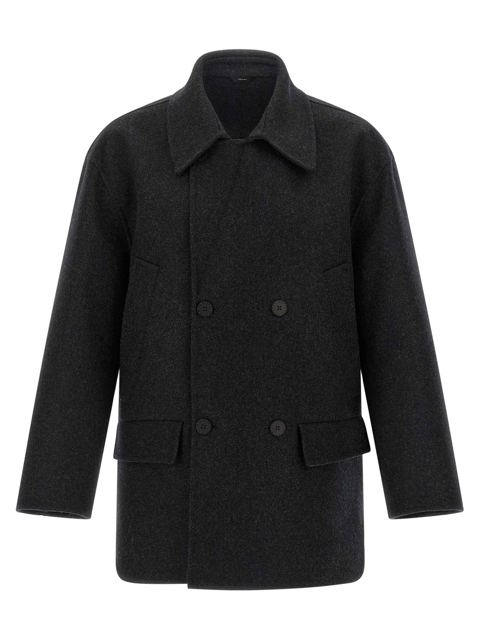 Fendi Gray Virgin Wool Coat