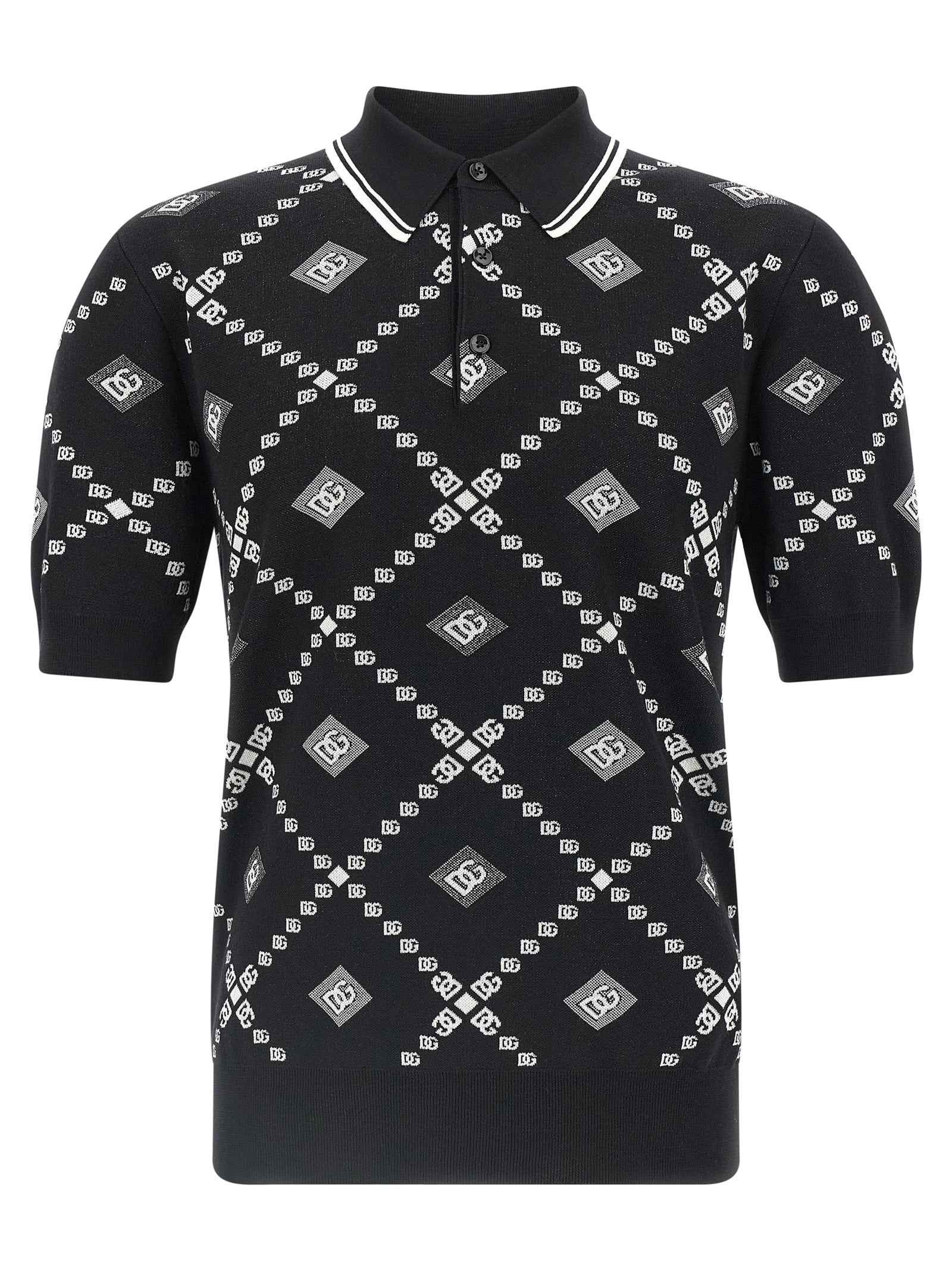 Dolce & Gabbana Bicolor Cashmere Polo Shirt