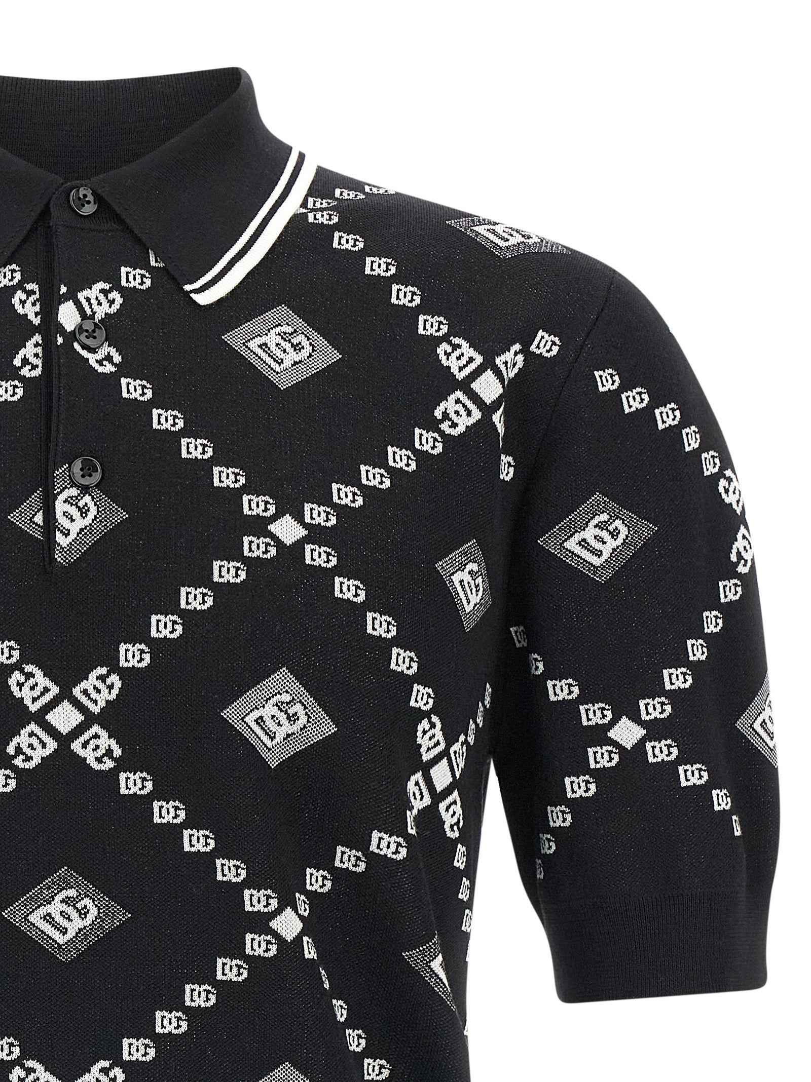 Dolce & Gabbana Bicolor Cashmere Polo Shirt
