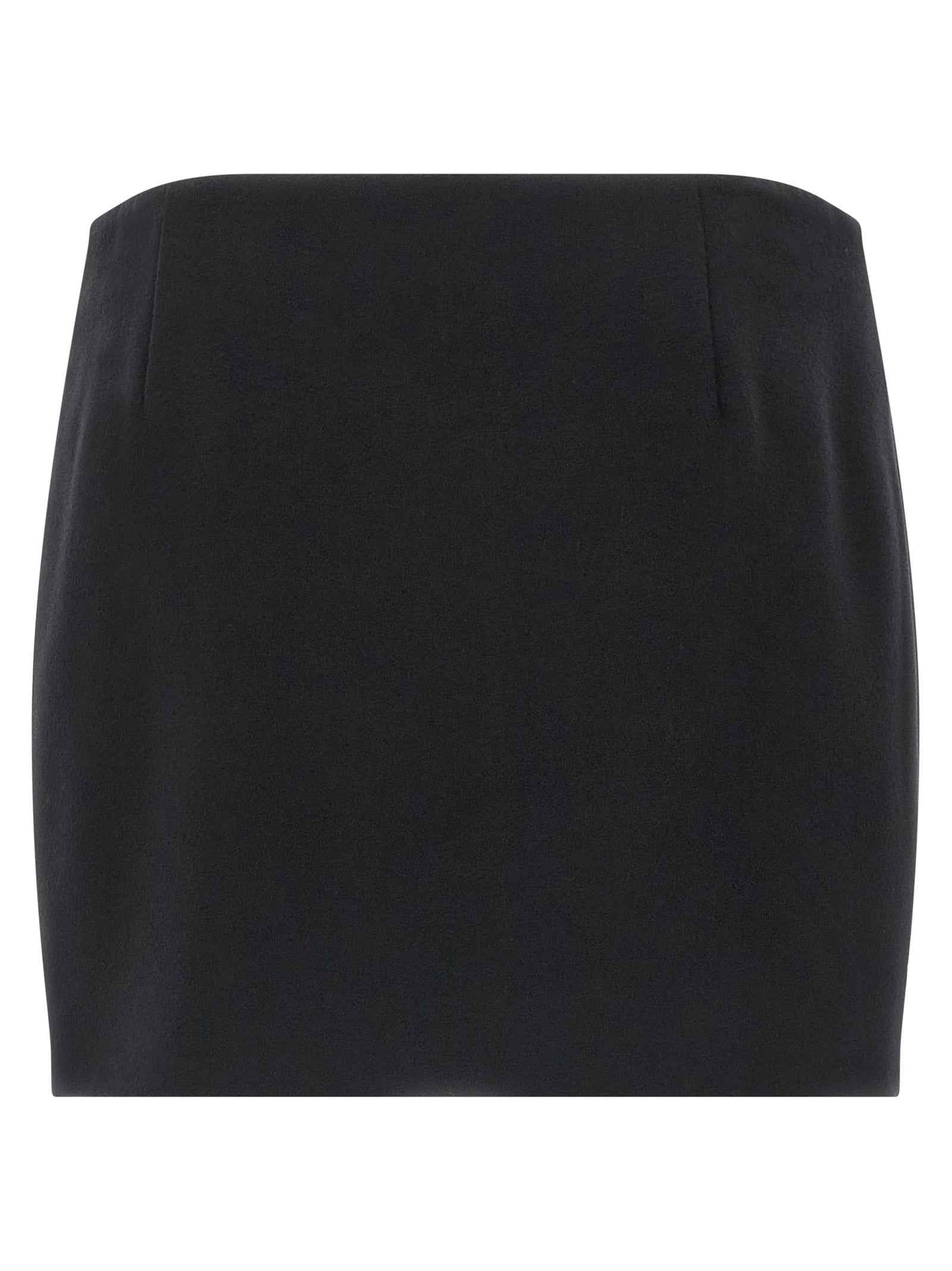 Ferragamo Black Virgin Wool Long Skirt