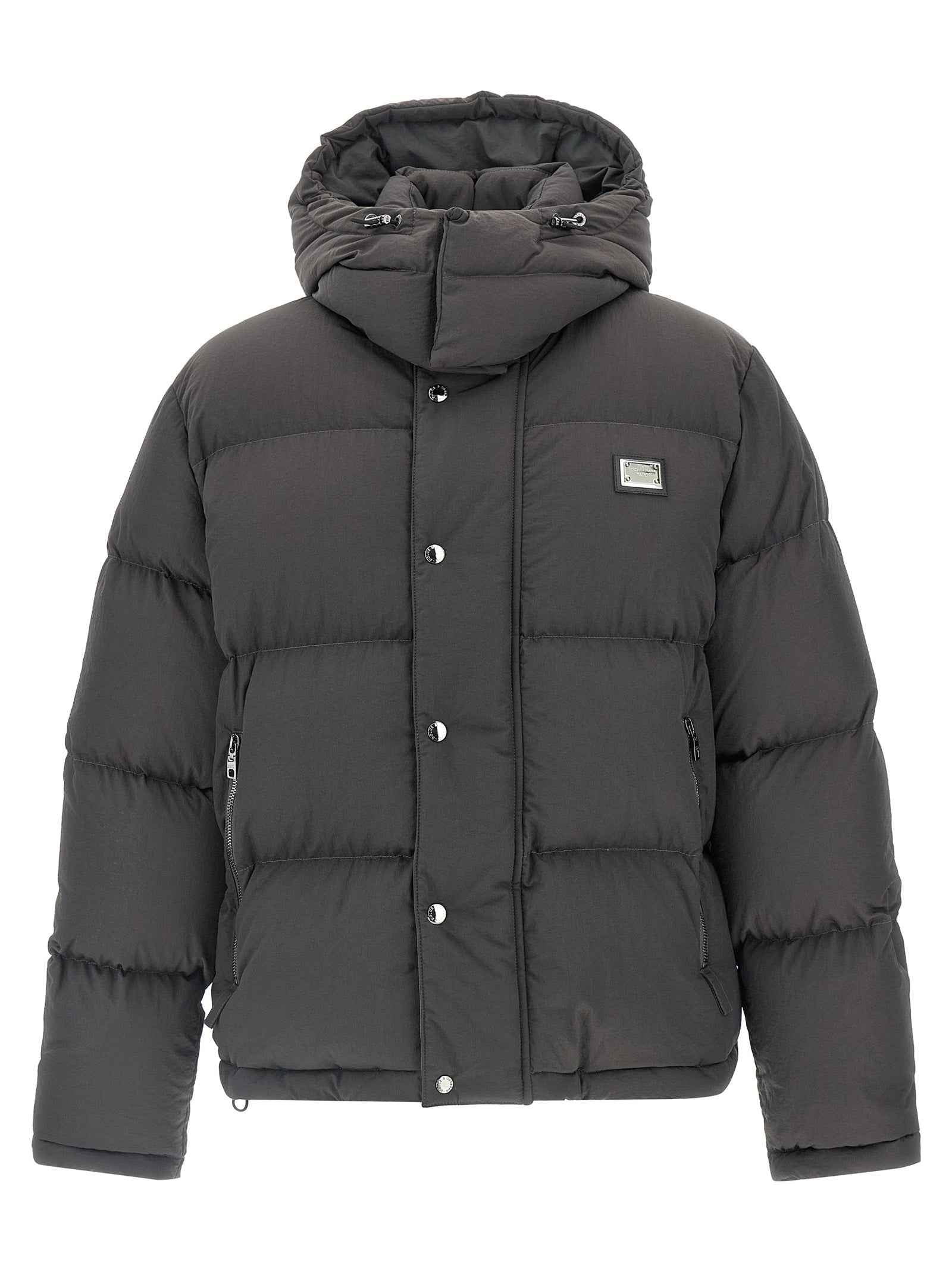 Dolce & Gabbana Gray Polyamide Full-Length Jacket