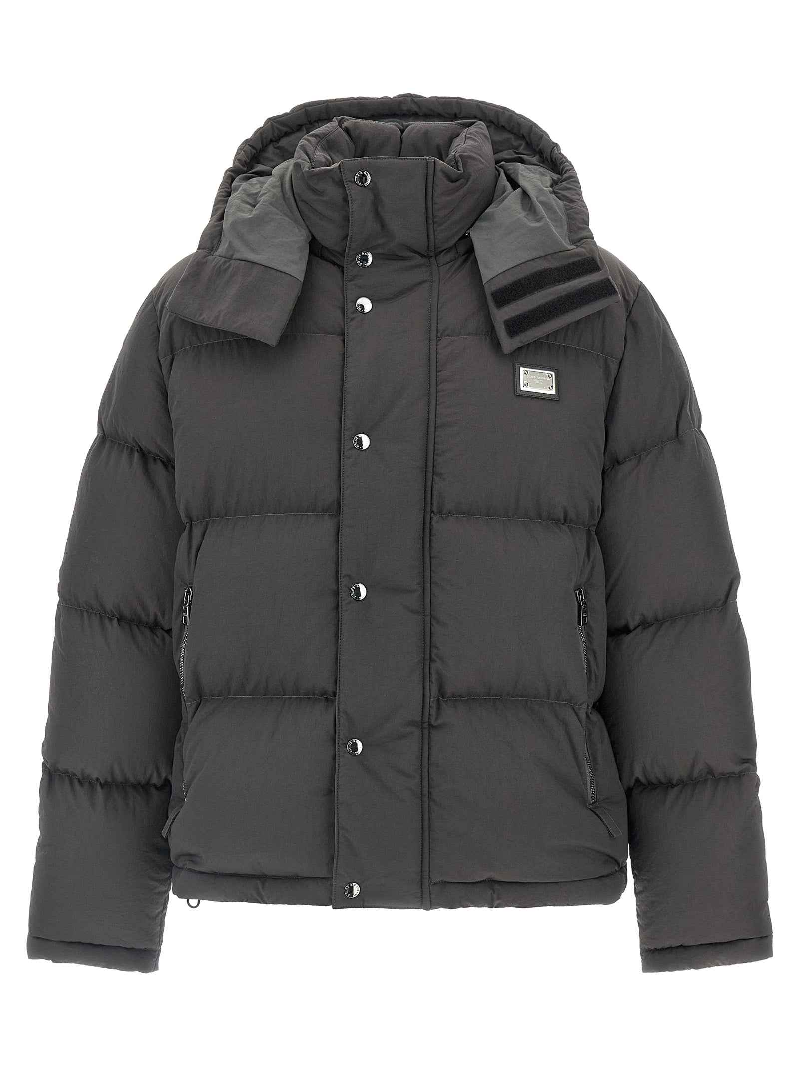 Dolce & Gabbana Gray Polyamide Full-Length Jacket