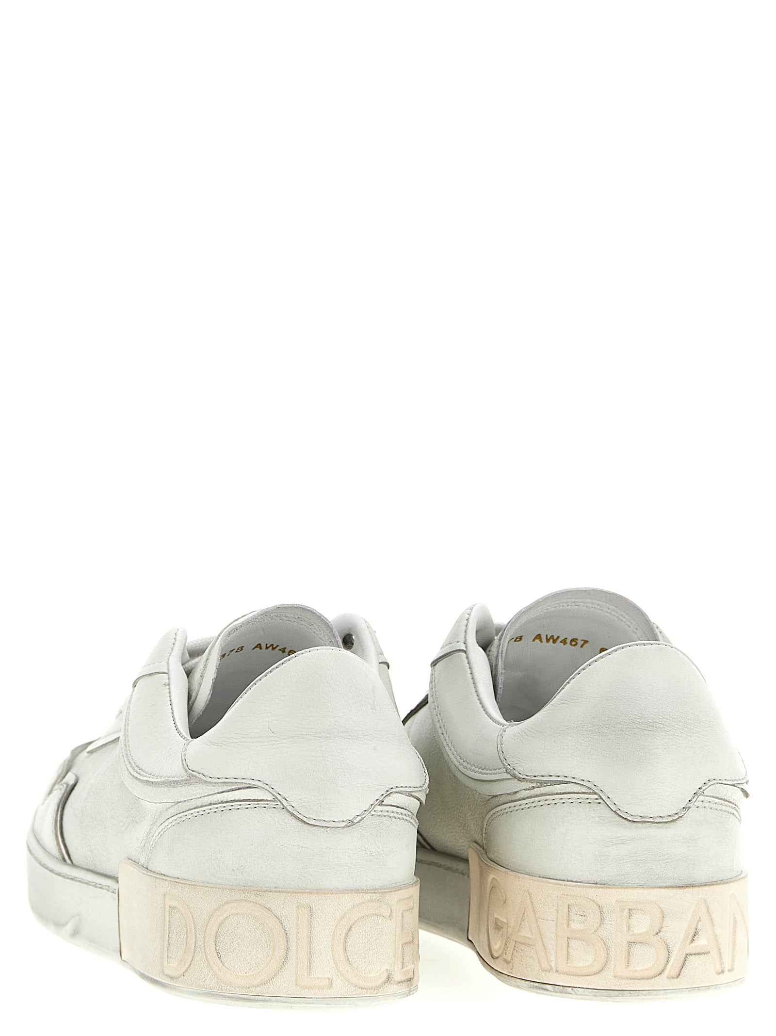 Dolce & Gabbana White Lamb Leather Low Top Sneakers