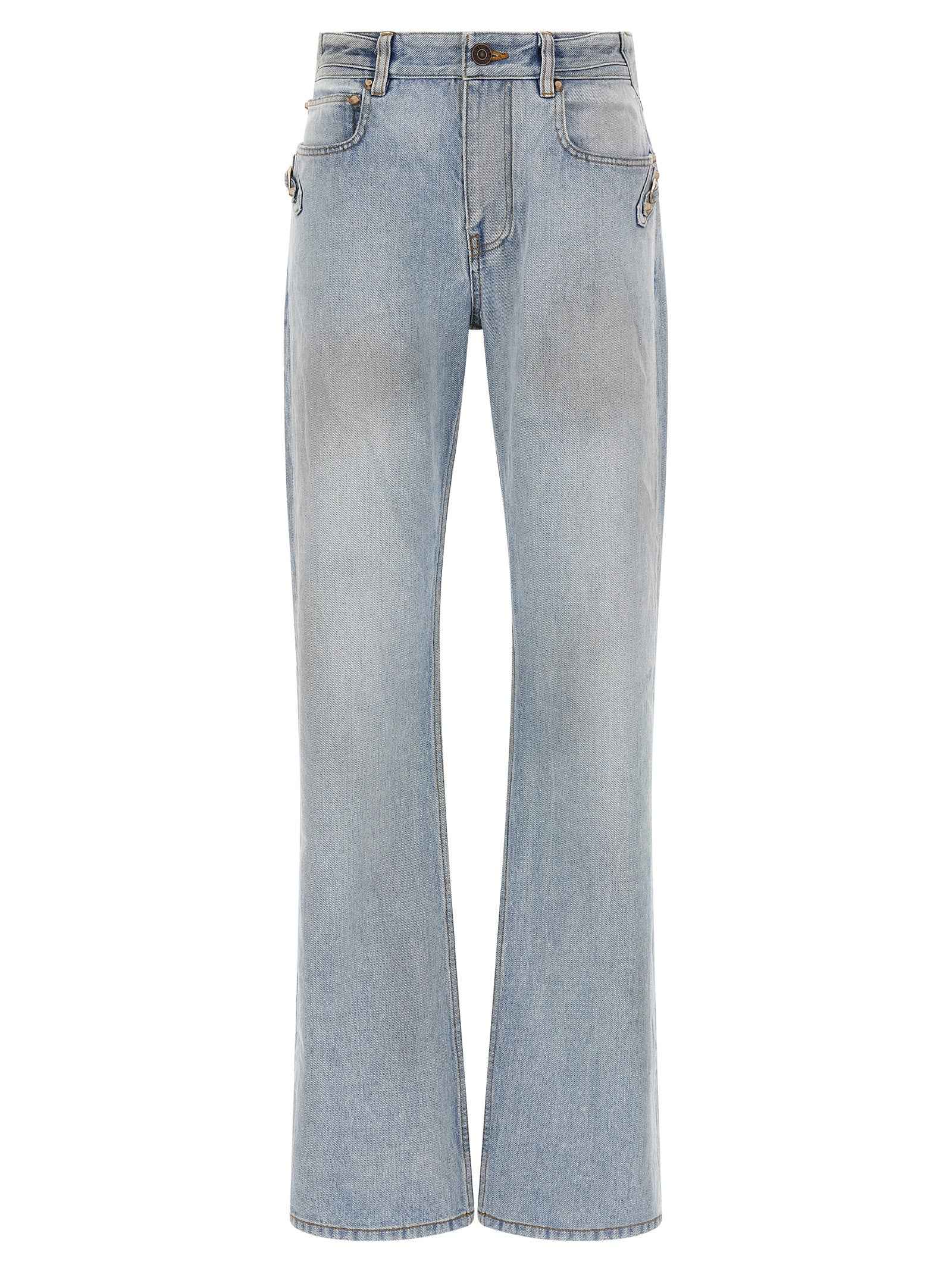 Balenciaga Blue Cotton Straight-Leg Jeans