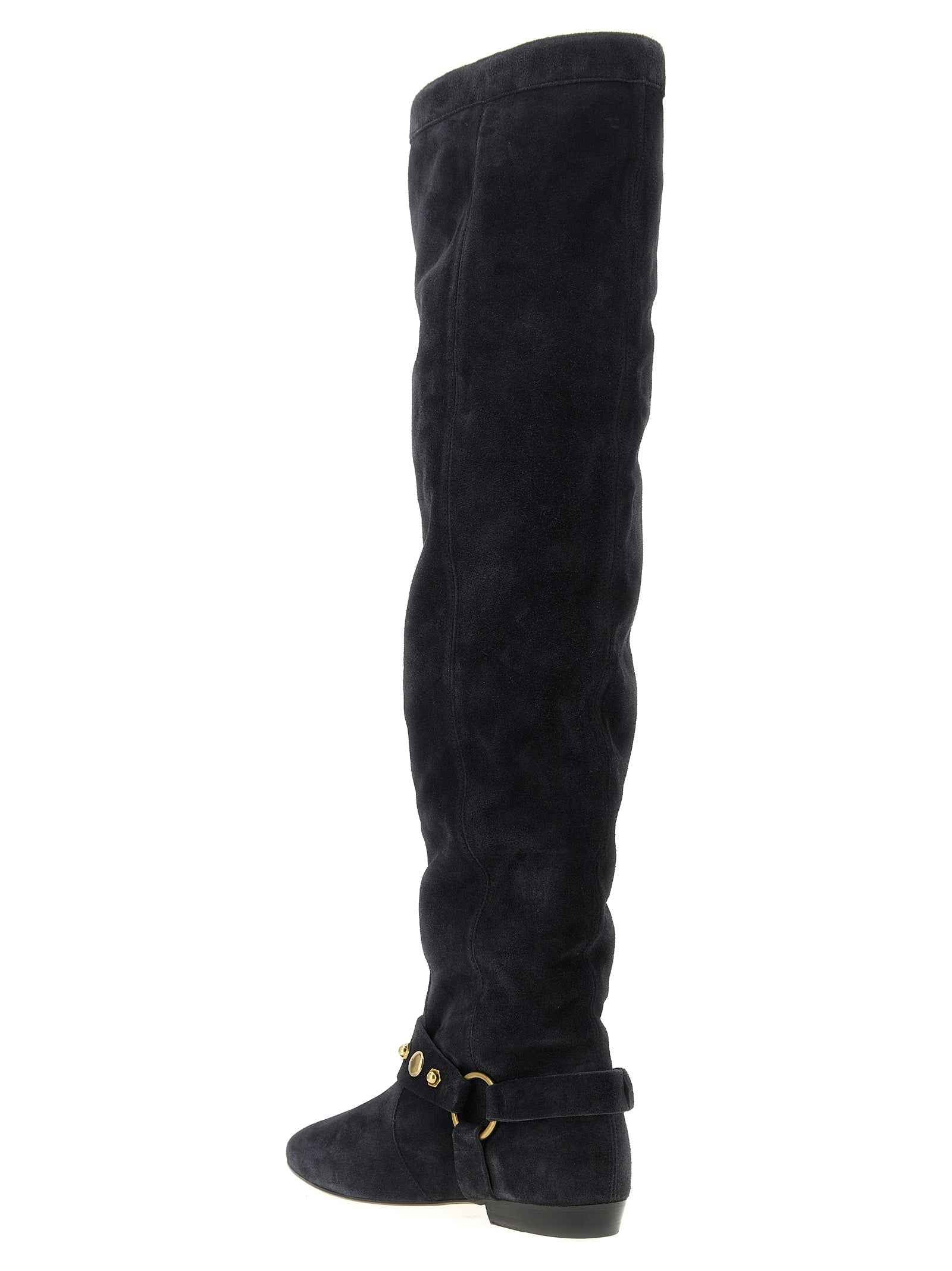 Isabel Marant Black Calfskin Over The Knee