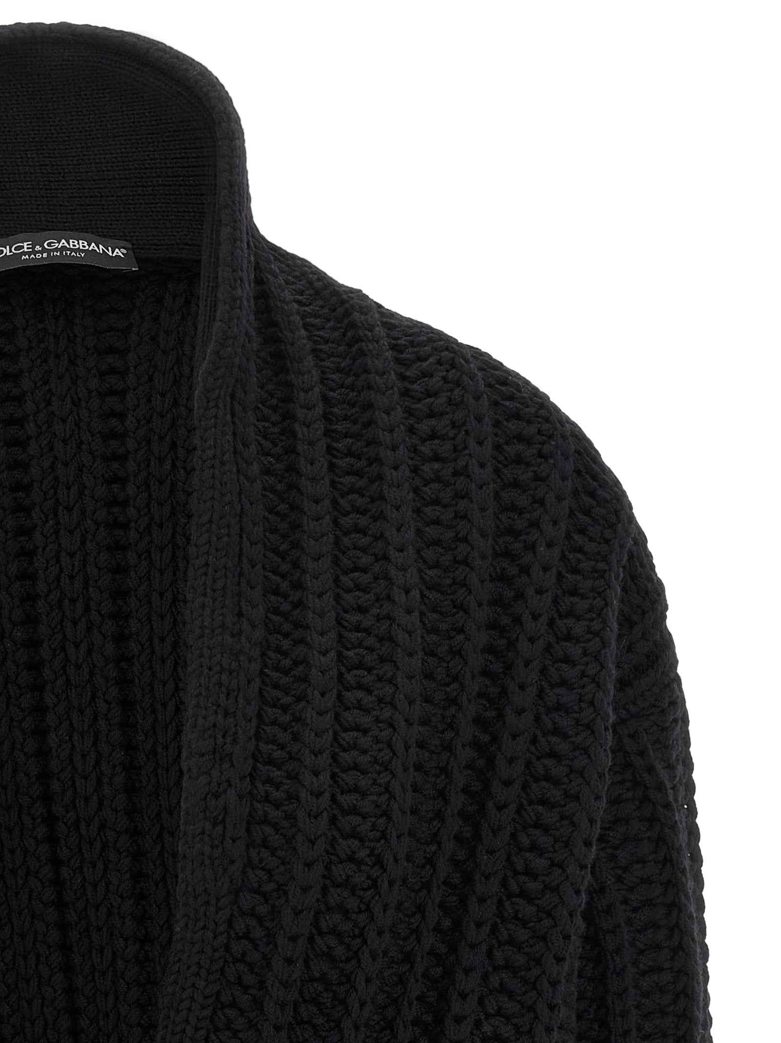 Dolce & Gabbana Black Virgin Wool Cardigan