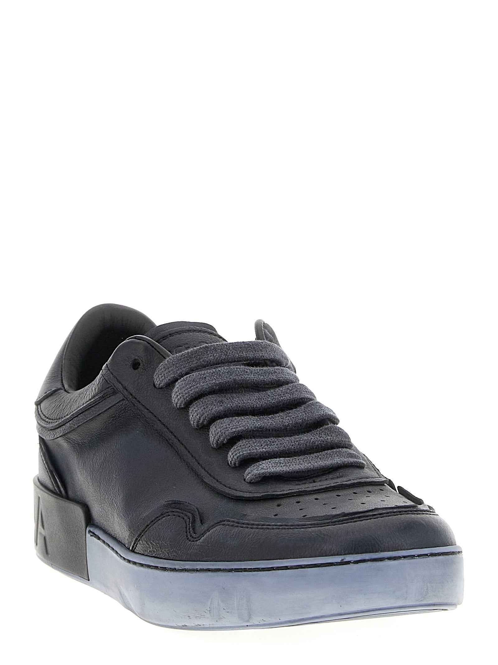 Dolce & Gabbana Black Lamb Leather Low Top Sneakers