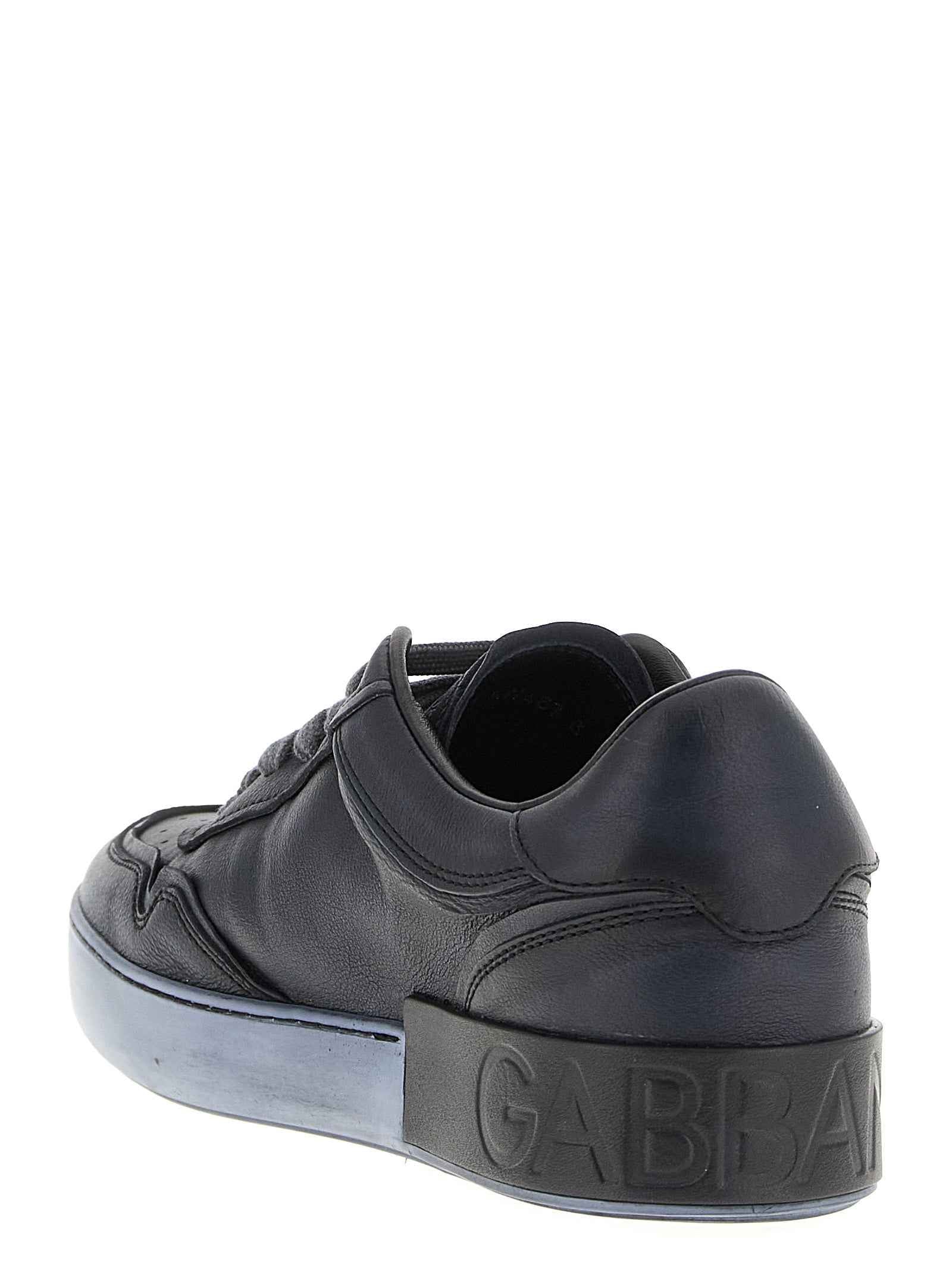 Dolce & Gabbana Black Lamb Leather Low Top Sneakers