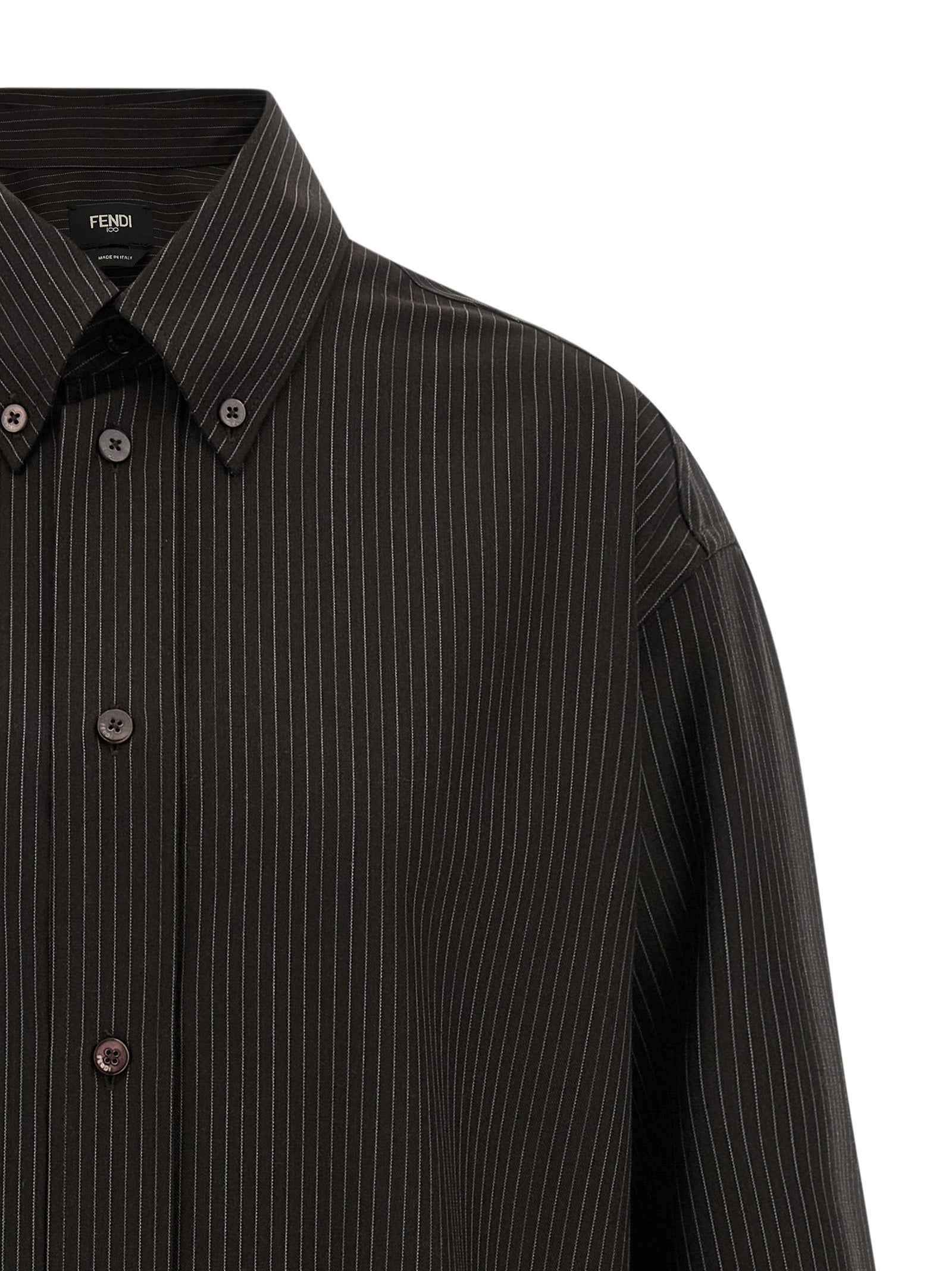 Fendi Brown Virgin Wool Blouse