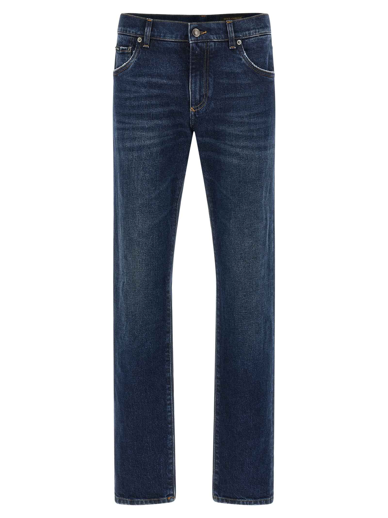 Dolce & Gabbana Blue Cotton Straight-Leg Jeans