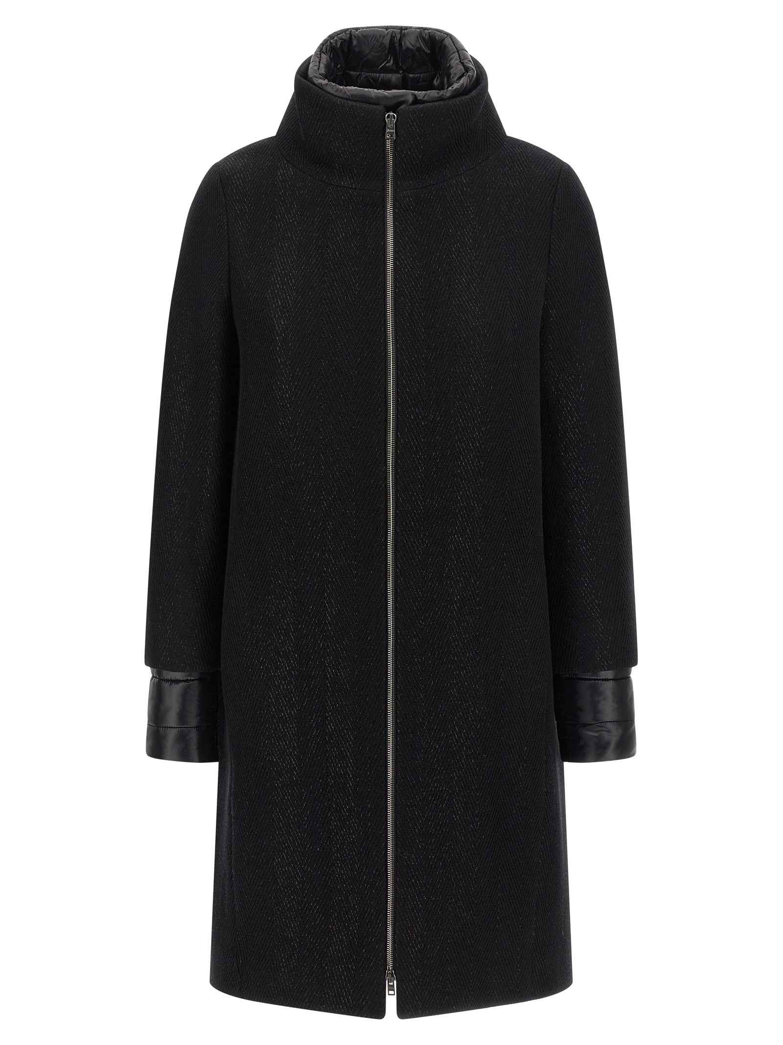 Herno Black Wool Coat