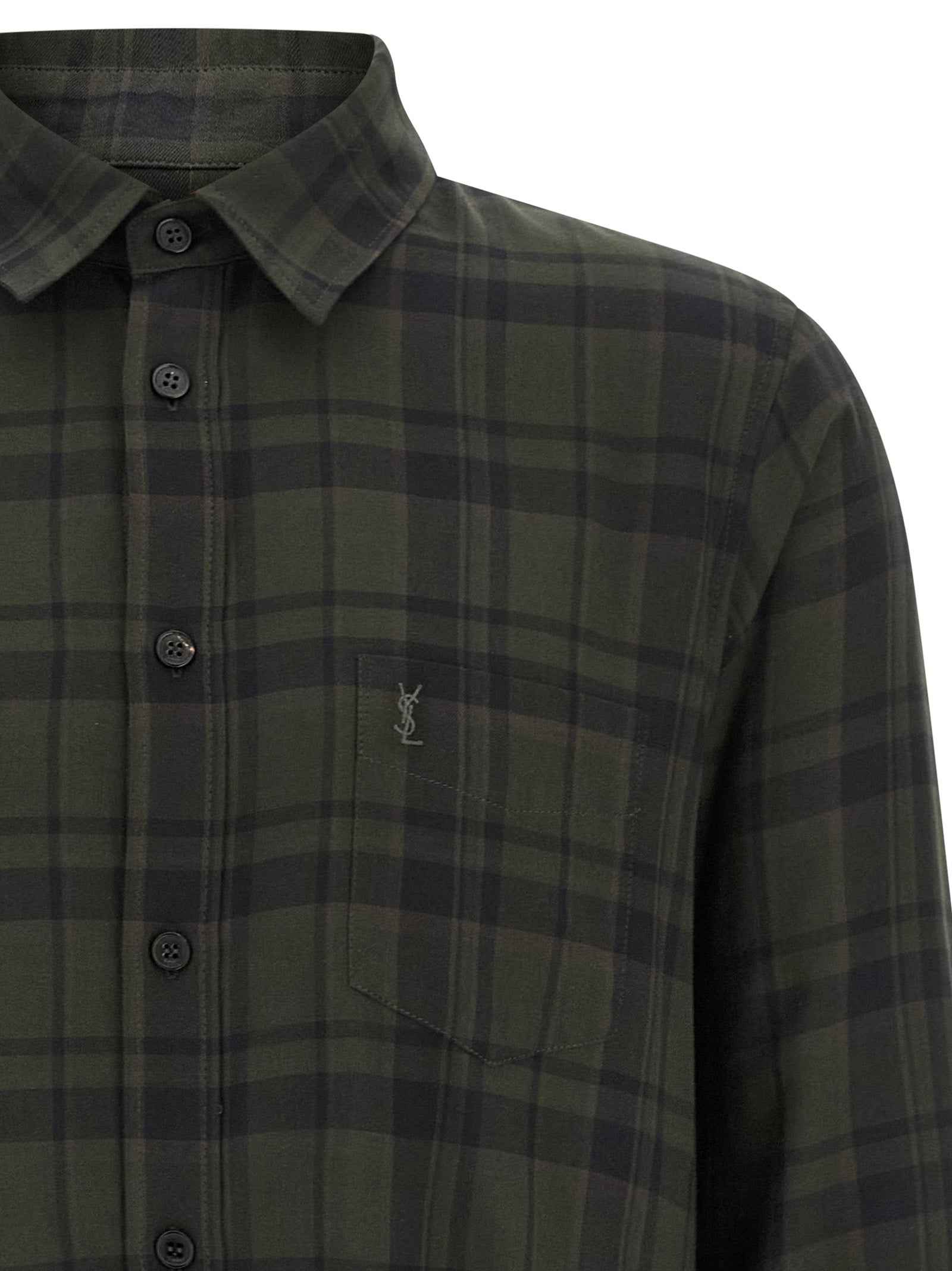 Saint Laurent Bicolor Cotton Blouse