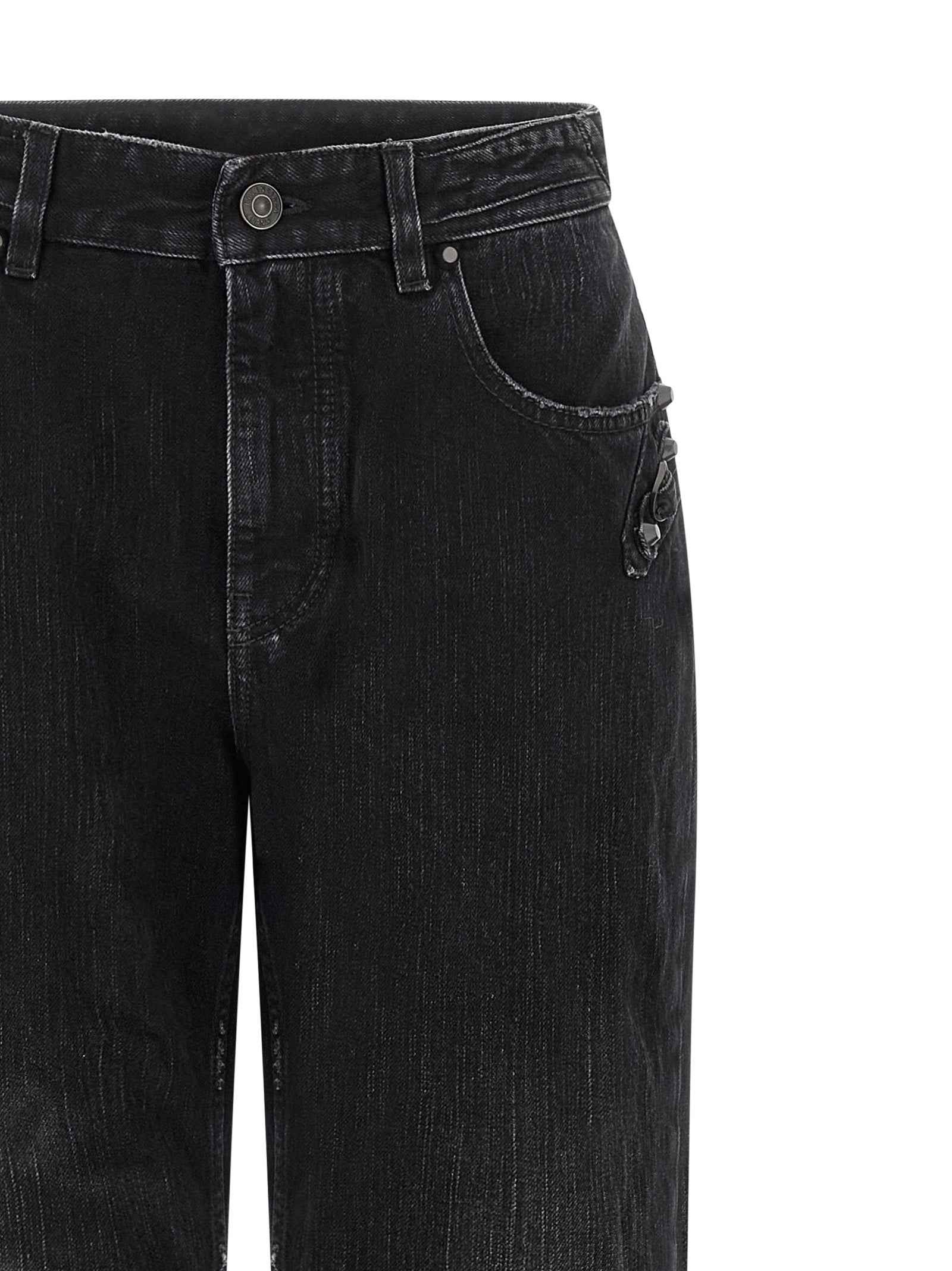 Balenciaga Black Cotton Straight-Leg Jeans