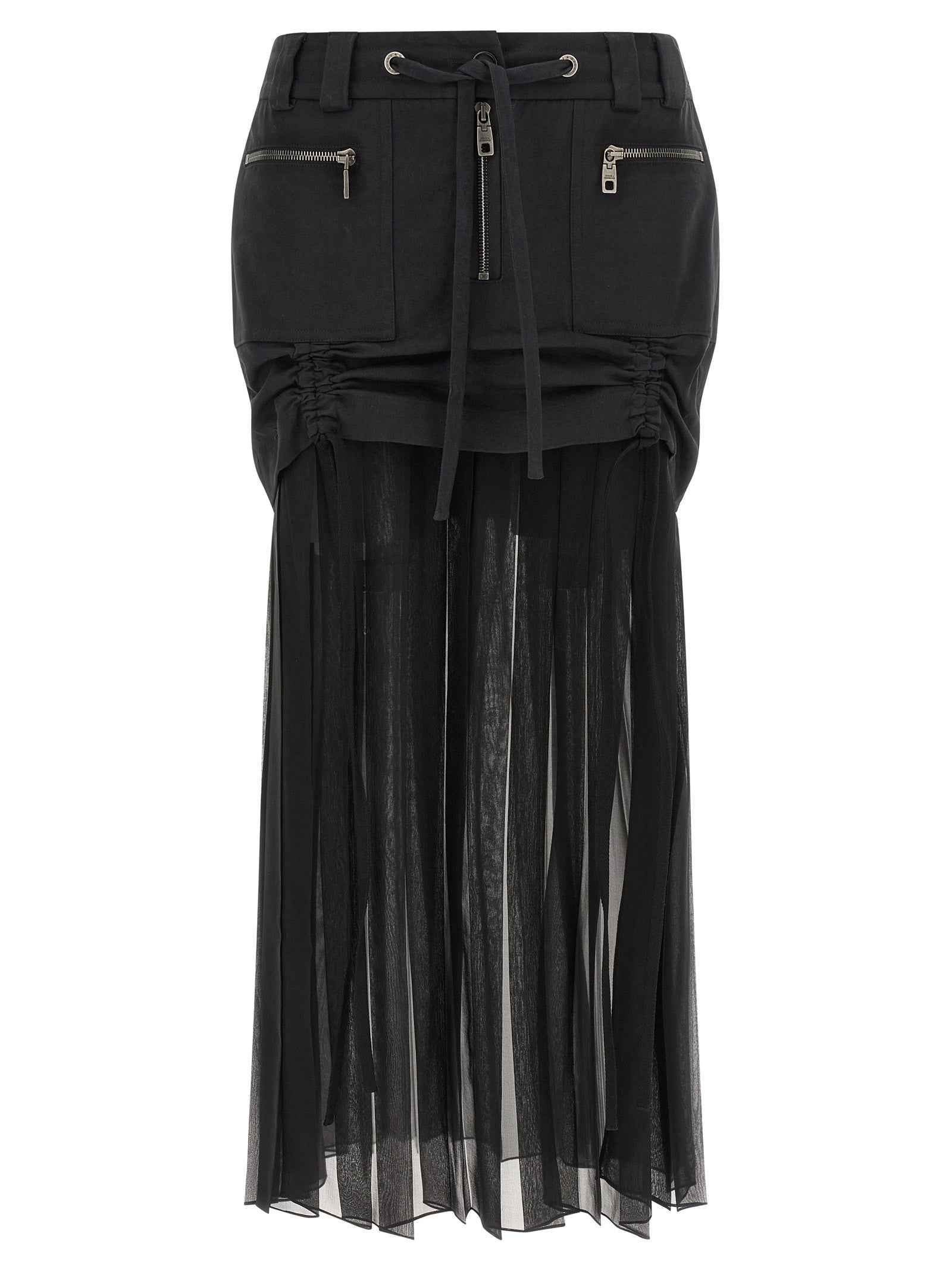 Dolce & Gabbana Black Silk Midi Skirt