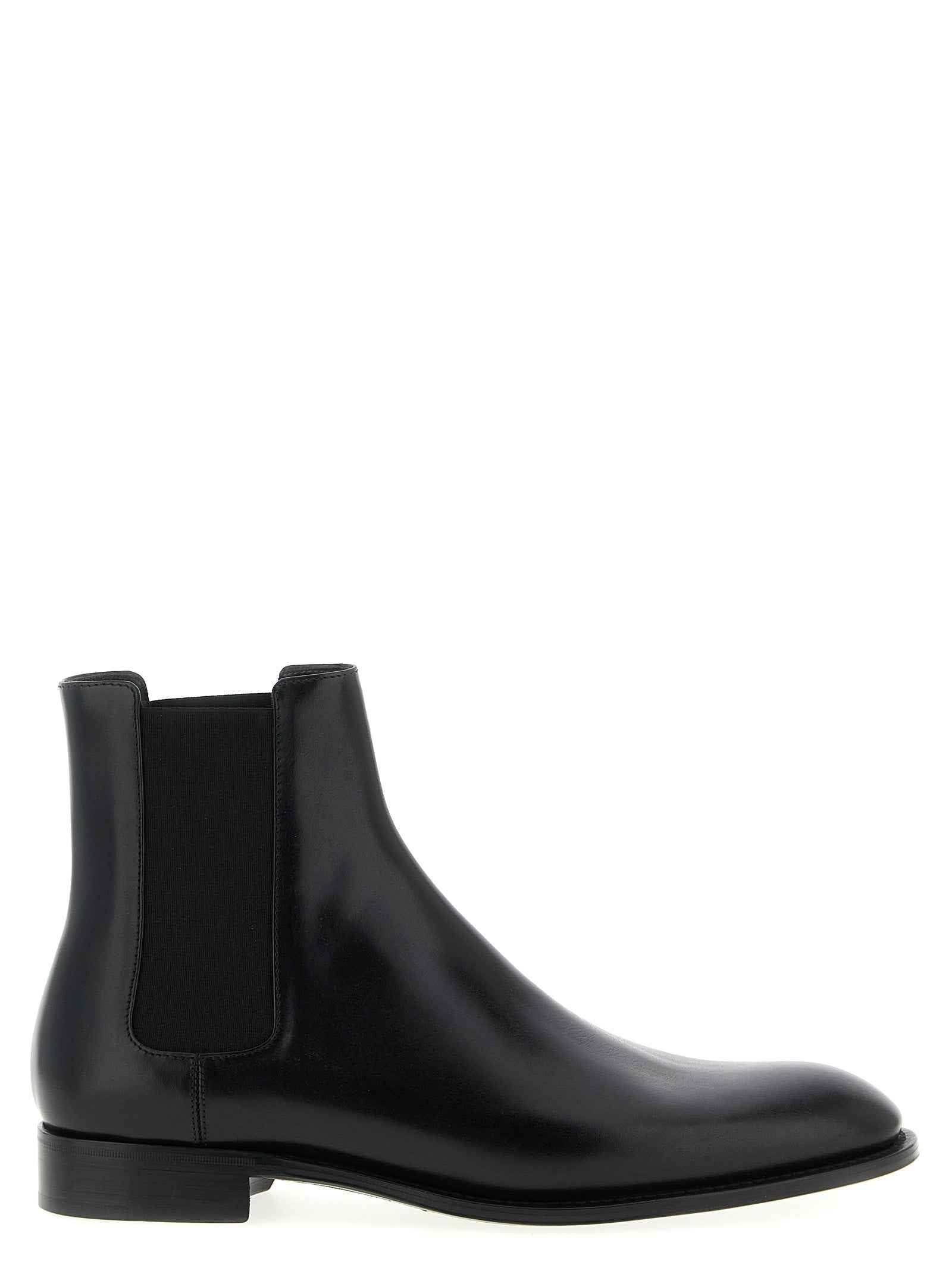 Saint Laurent Black Calfskin Chelsea Boots