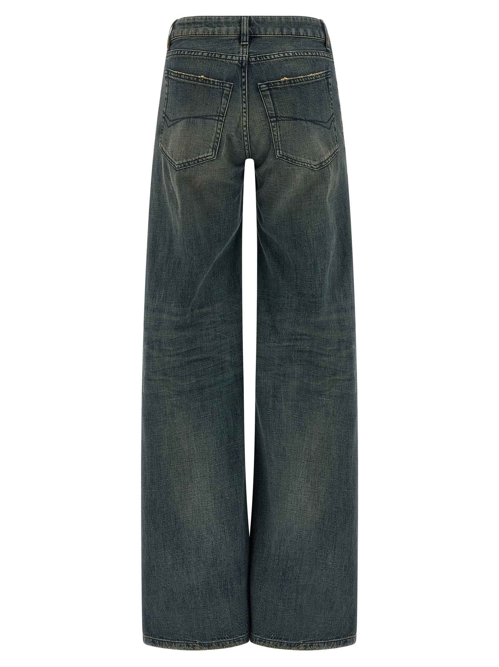 Balenciaga Blue Cotton Flared Jeans