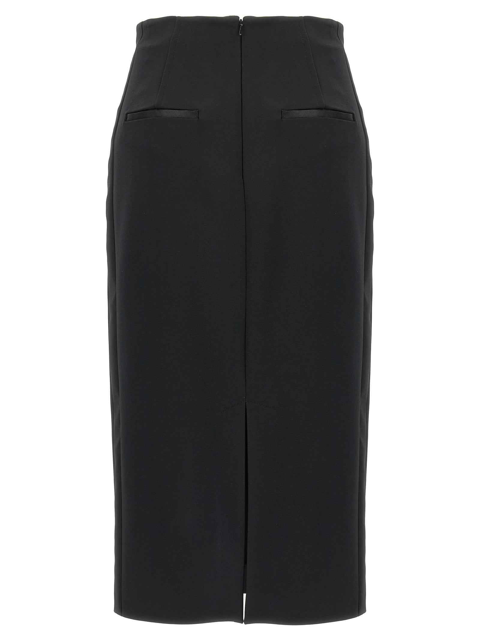 Max Mara Black Viscose Midi Skirt