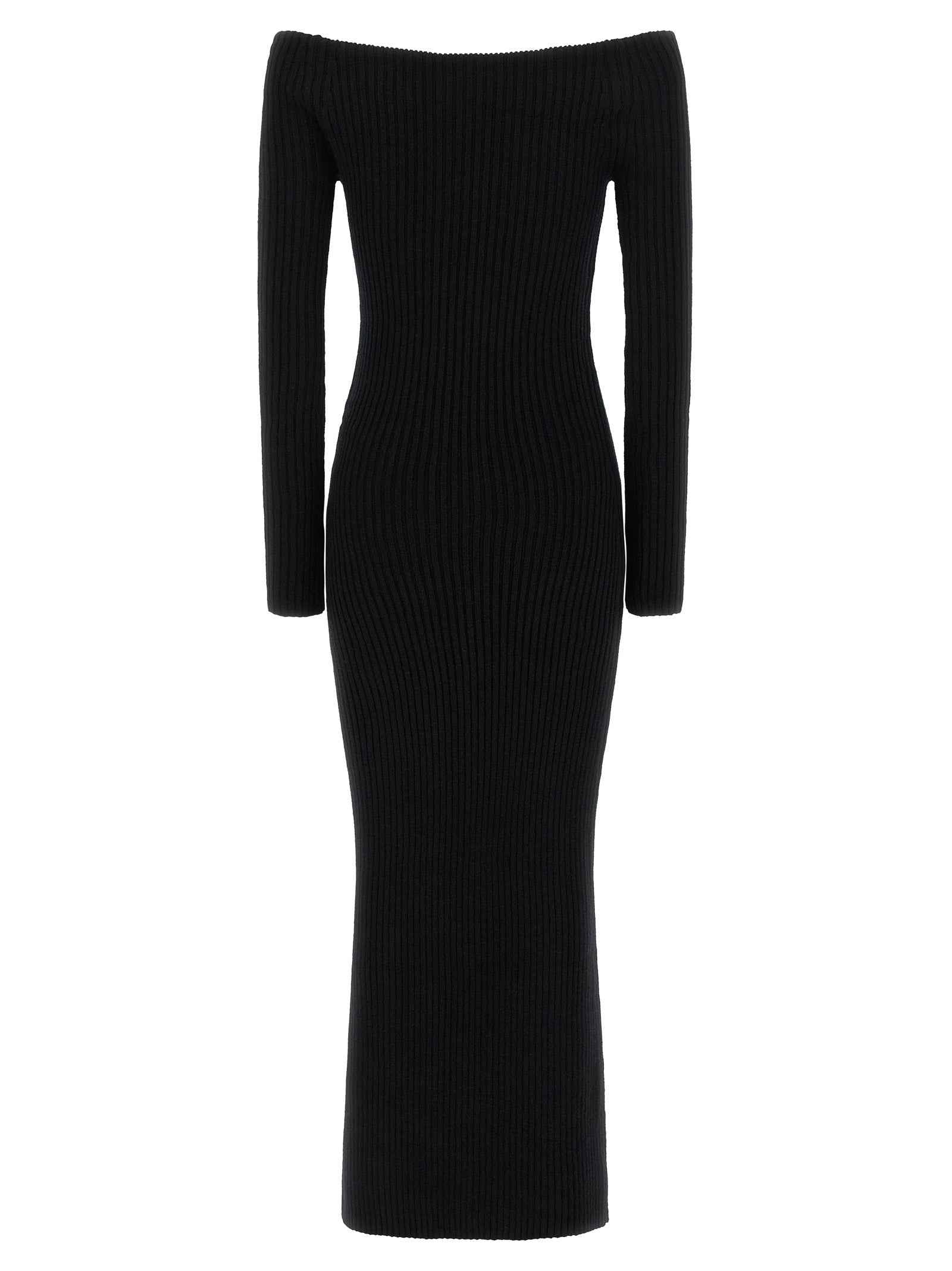 Max Mara Black Wool Long Dress