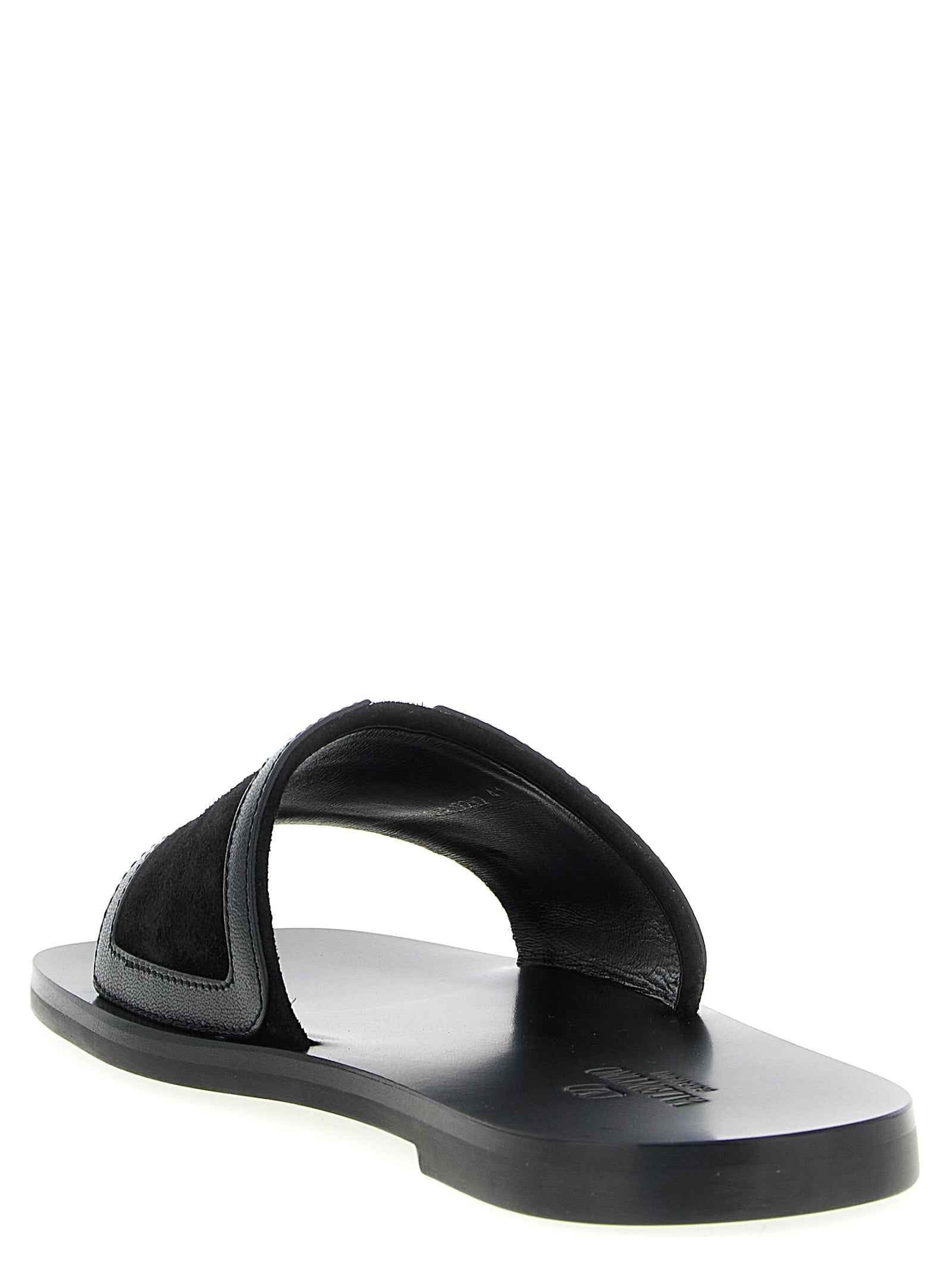 Valentino Garavani Black Calfskin Slides