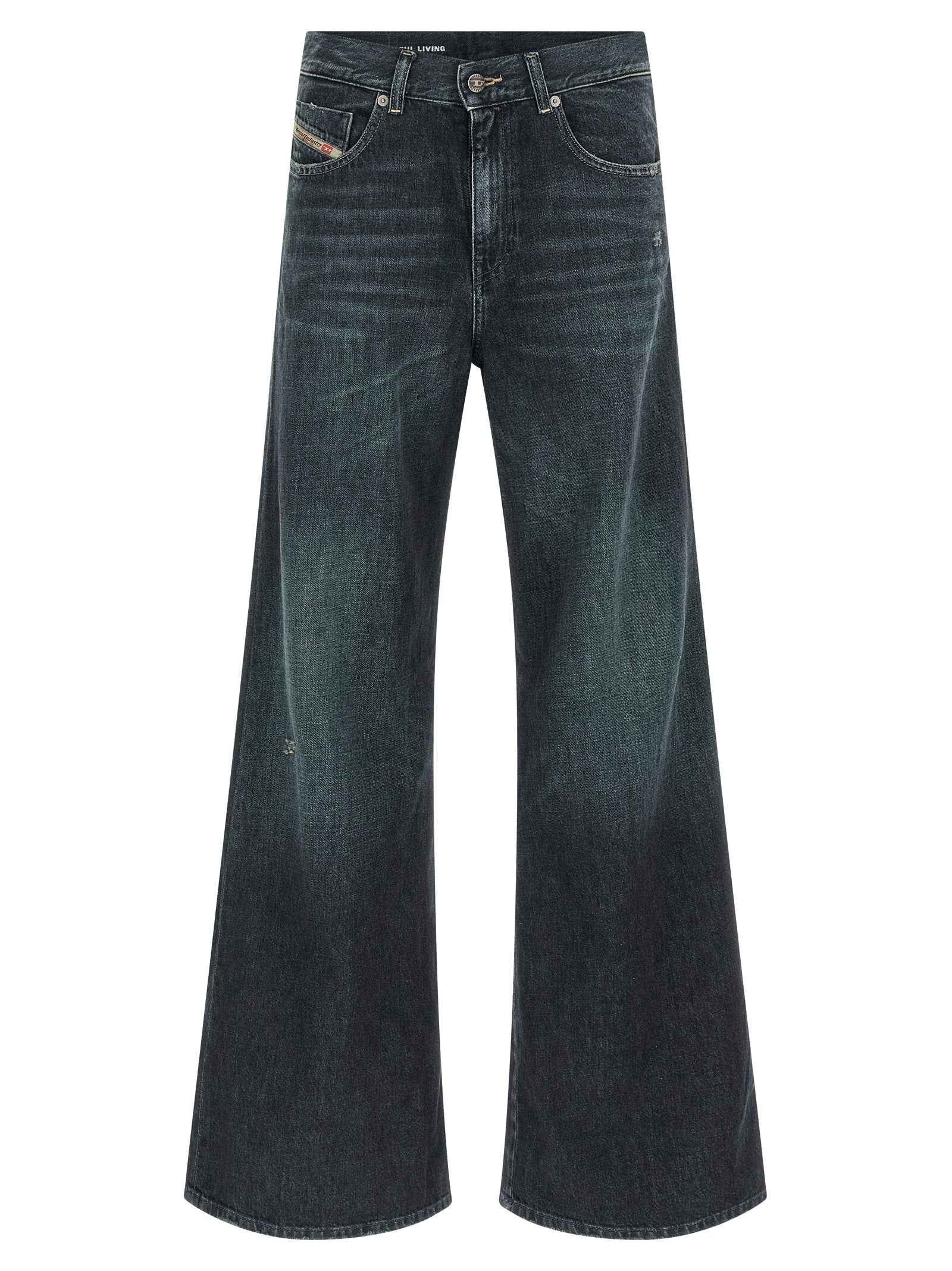 Diesel Blue Cotton Flared Jeans