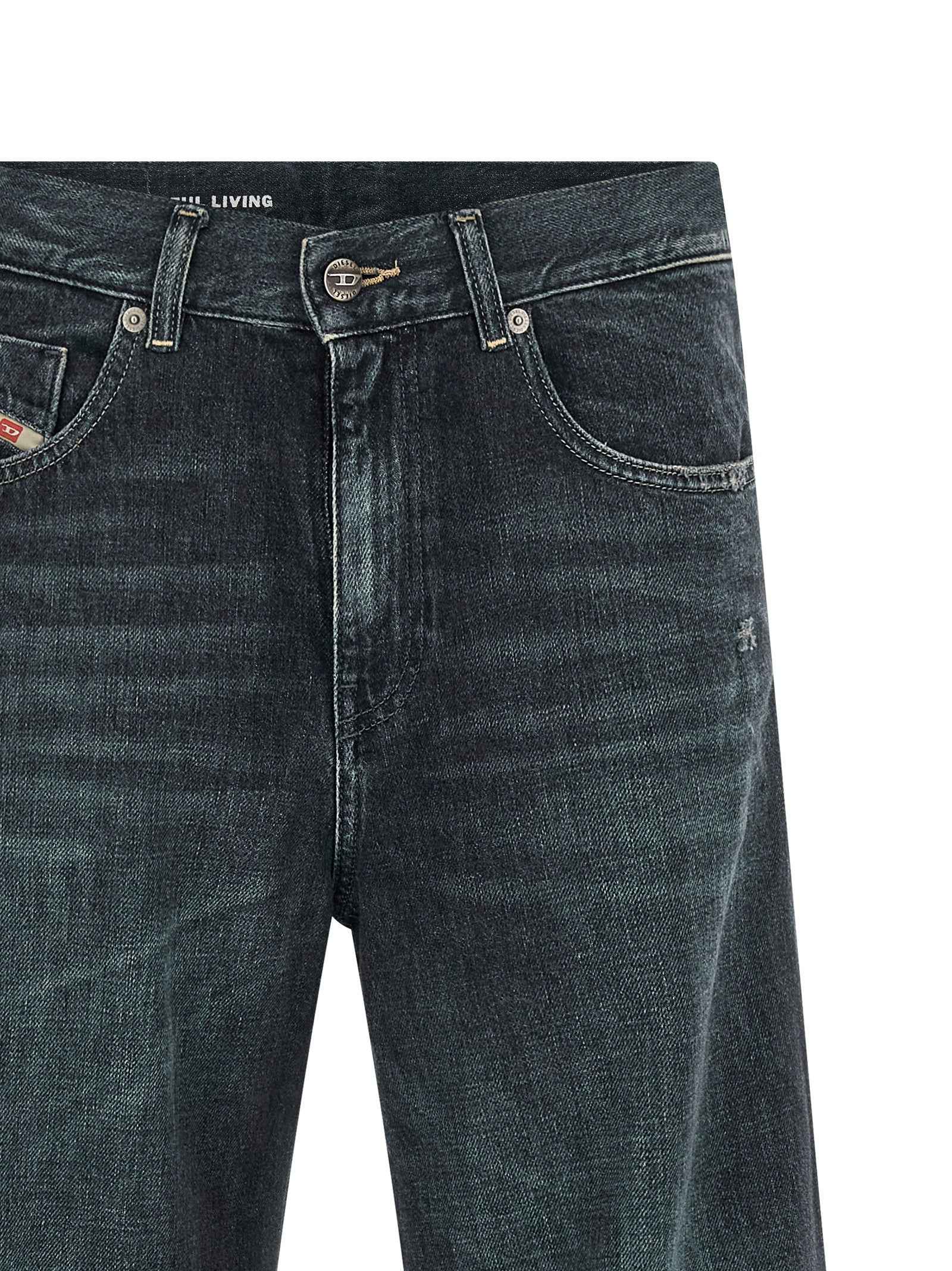 Diesel Blue Cotton Flared Jeans