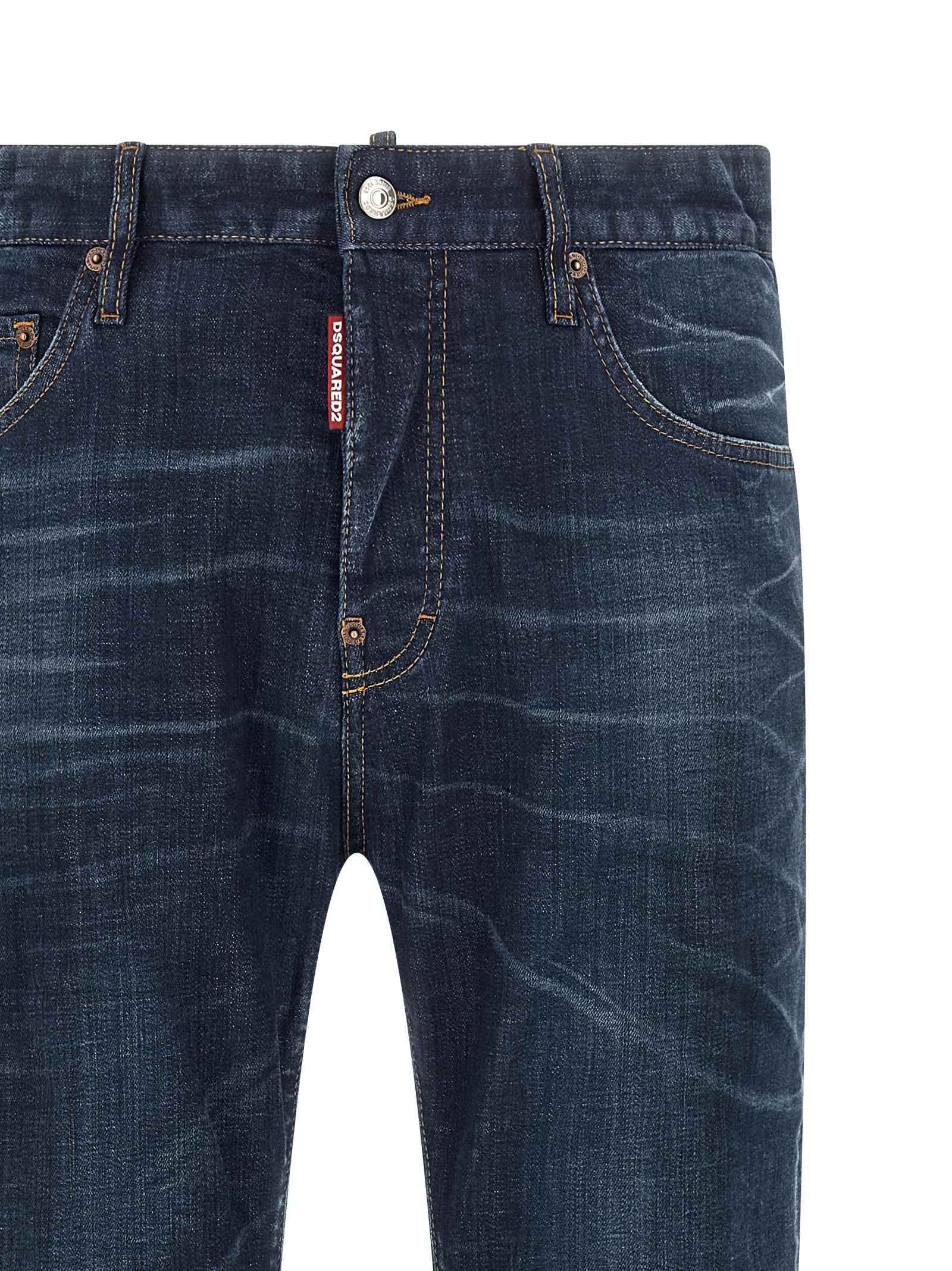 Dsquared² Blue Cotton Straight-Leg Jeans