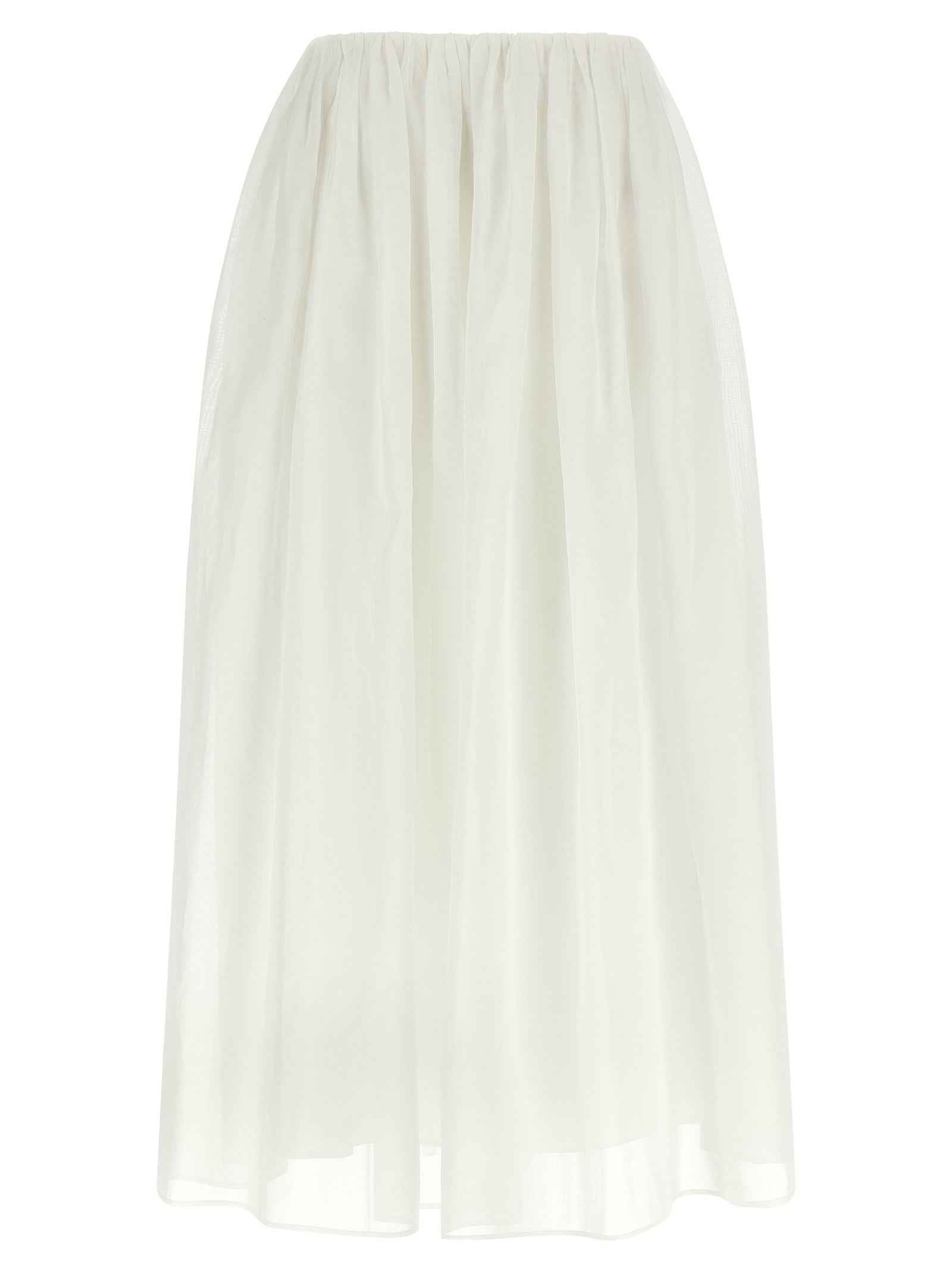 Brunello Cucinelli White Cotton Mini Skirt