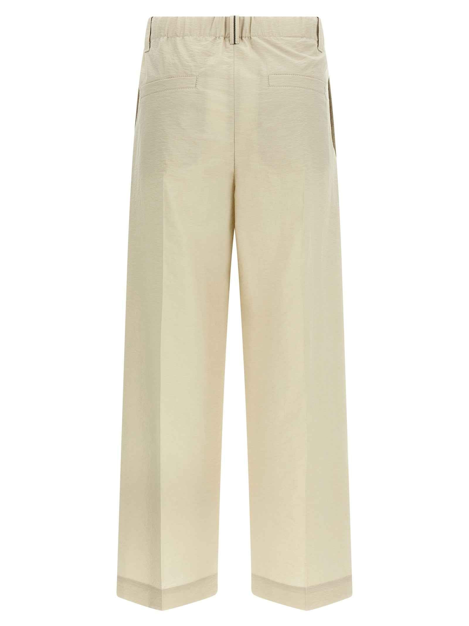 Brunello Cucinelli White Cotton Dress Pants