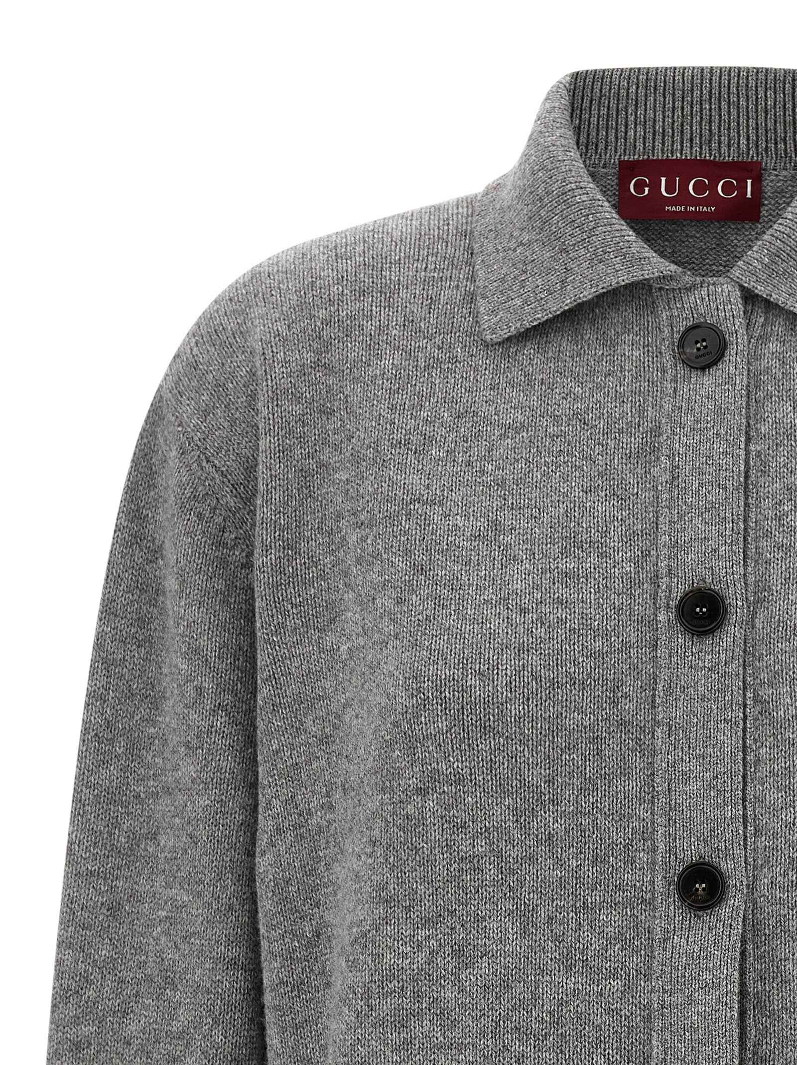 Gucci Gray Wool Cardigan