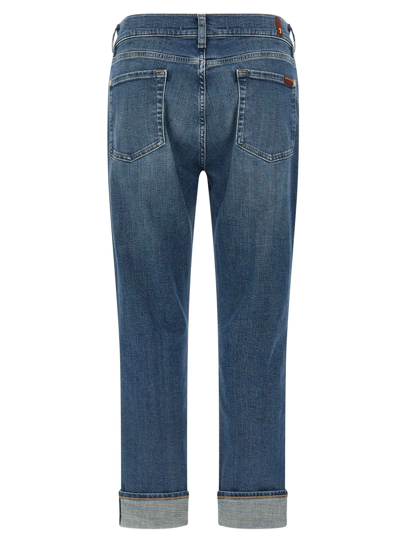 7 For All Mankind Blue Cotton Relaxed Fit Jeans