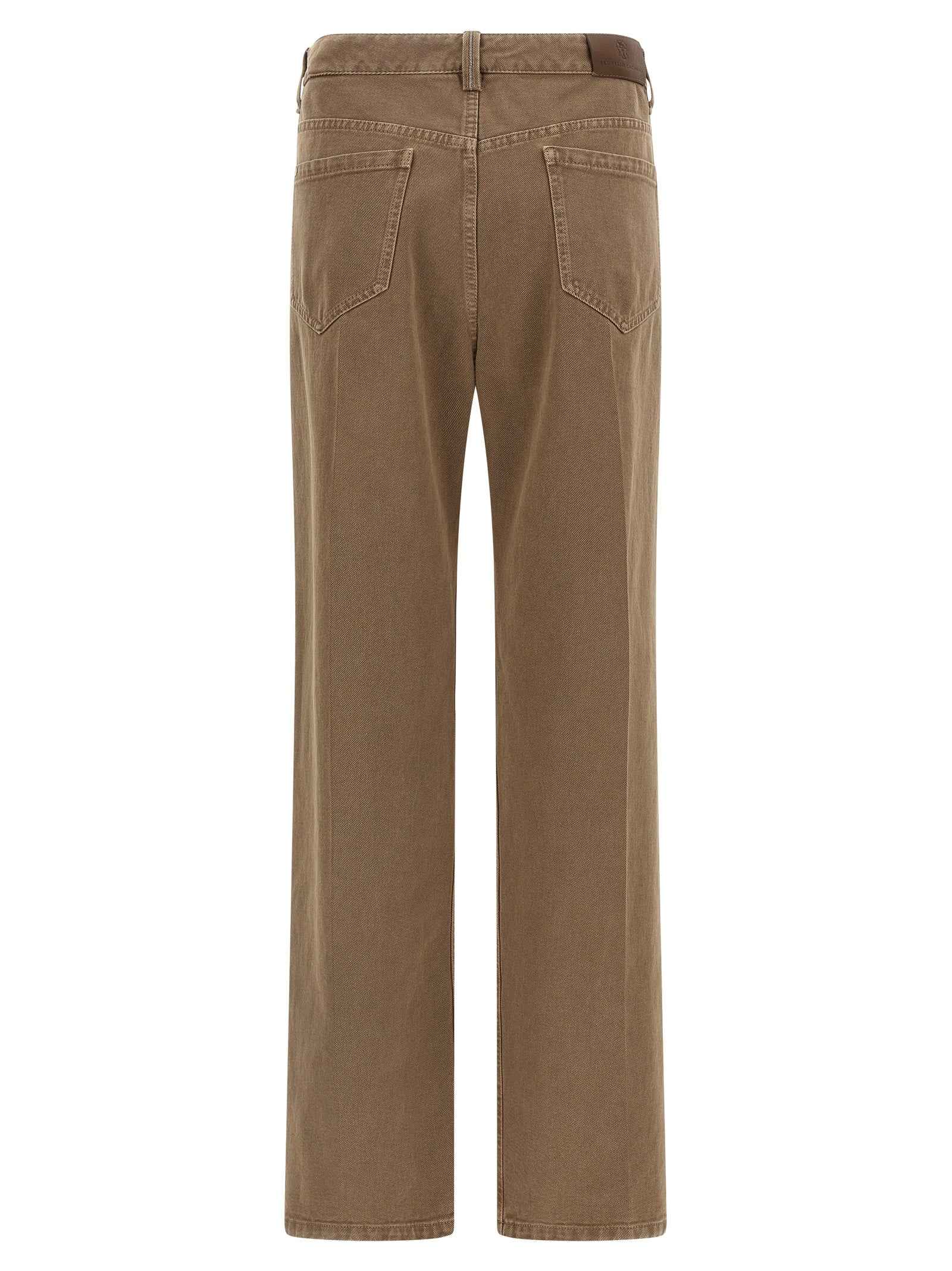 Brunello Cucinelli Beige Cotton Straight-Leg Jeans