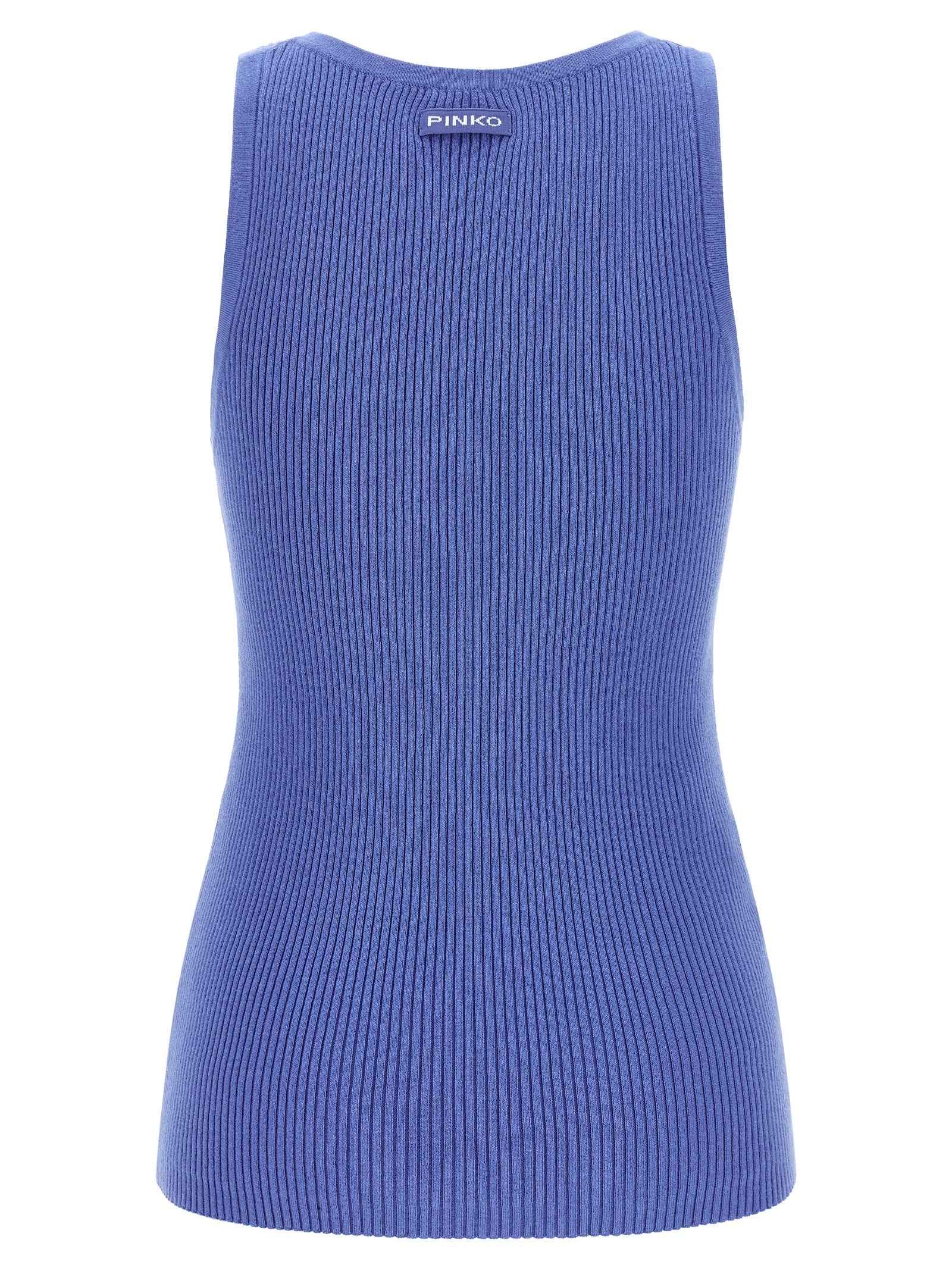 PINKO Blue Cotton Tank Tops