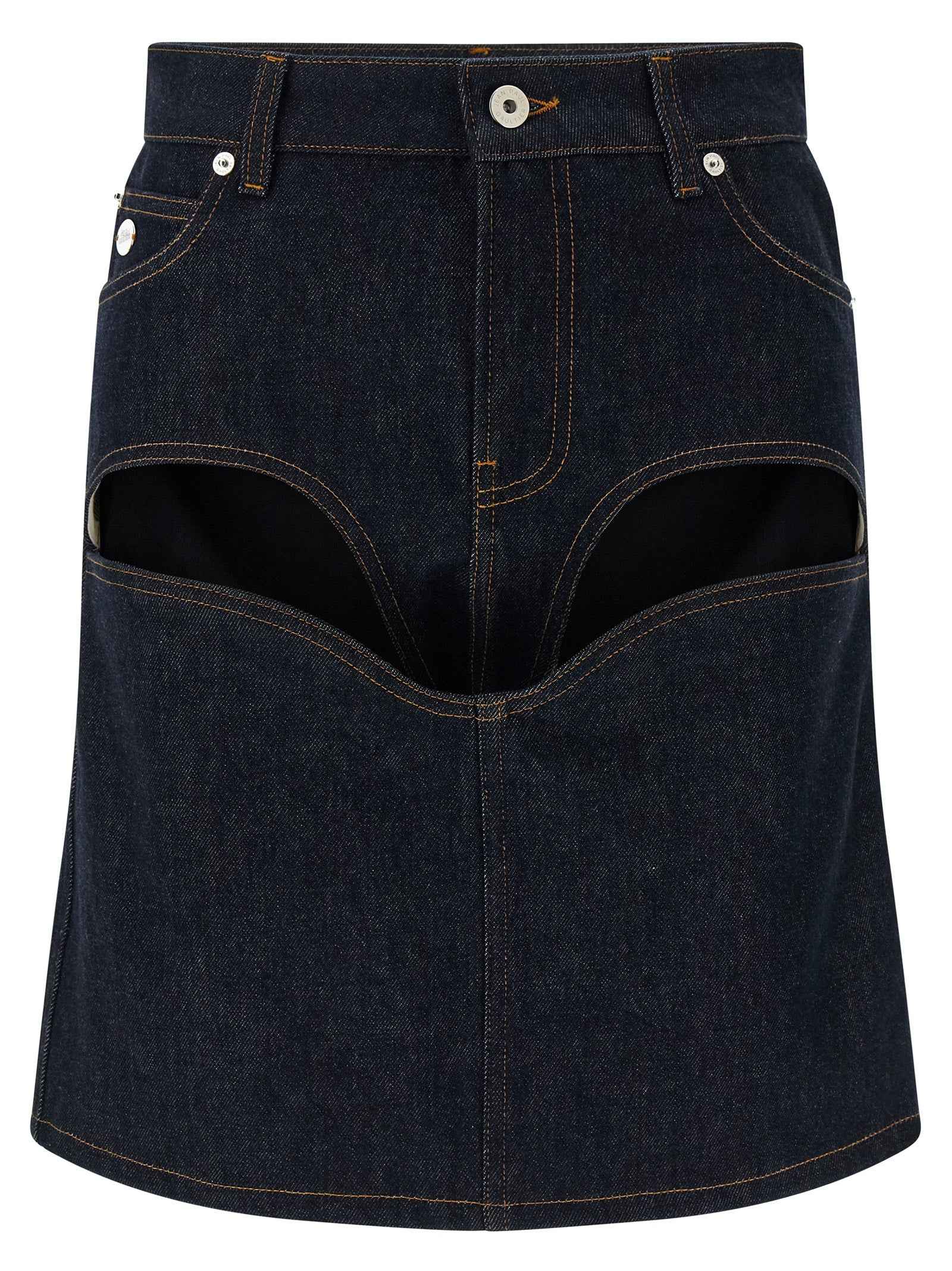Jean Paul Gaultier Blue Cotton Long Skirt
