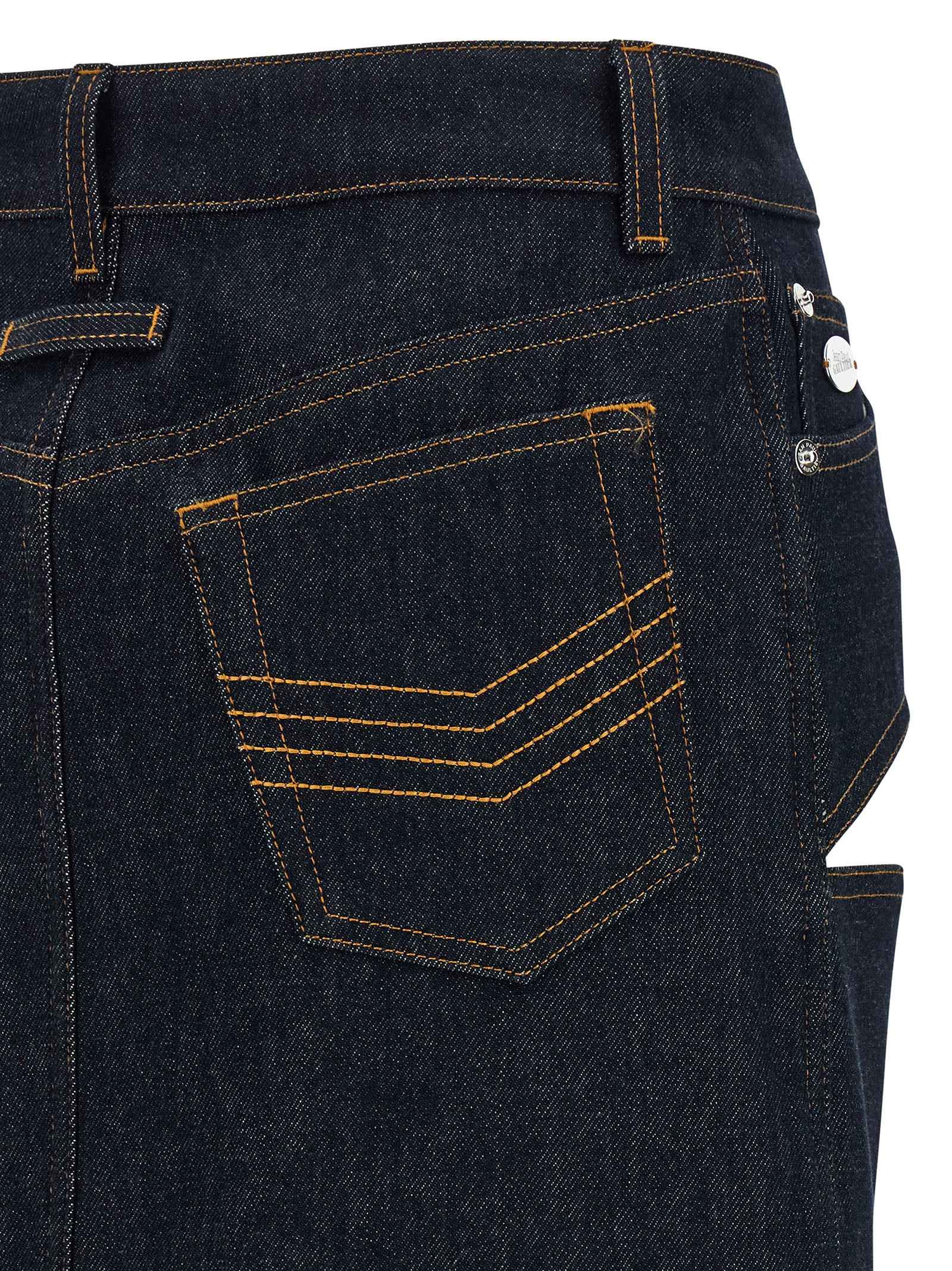 Jean Paul Gaultier Blue Cotton Long Skirt