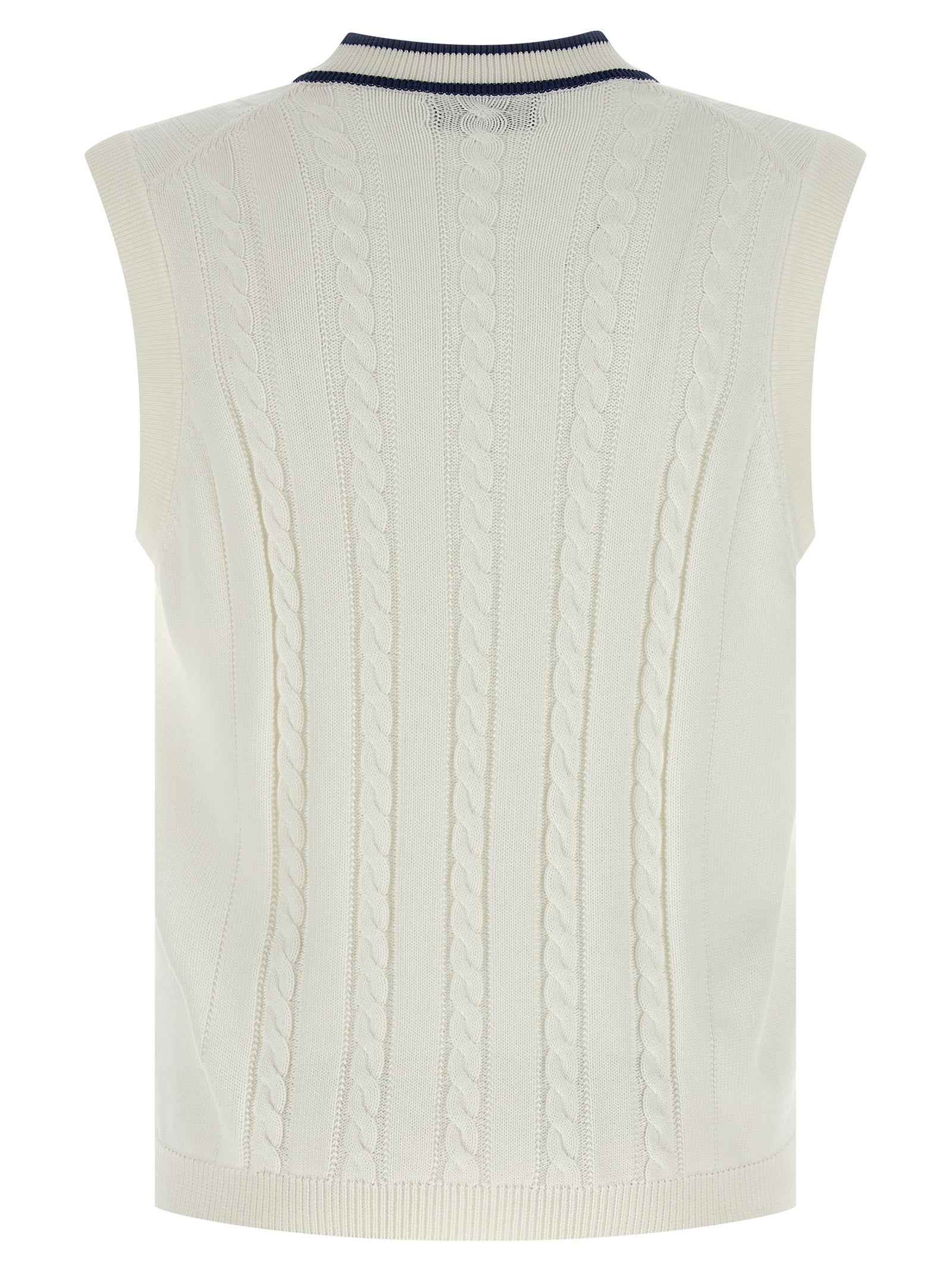 Brunello Cucinelli White Cotton Sleeveles Sweater