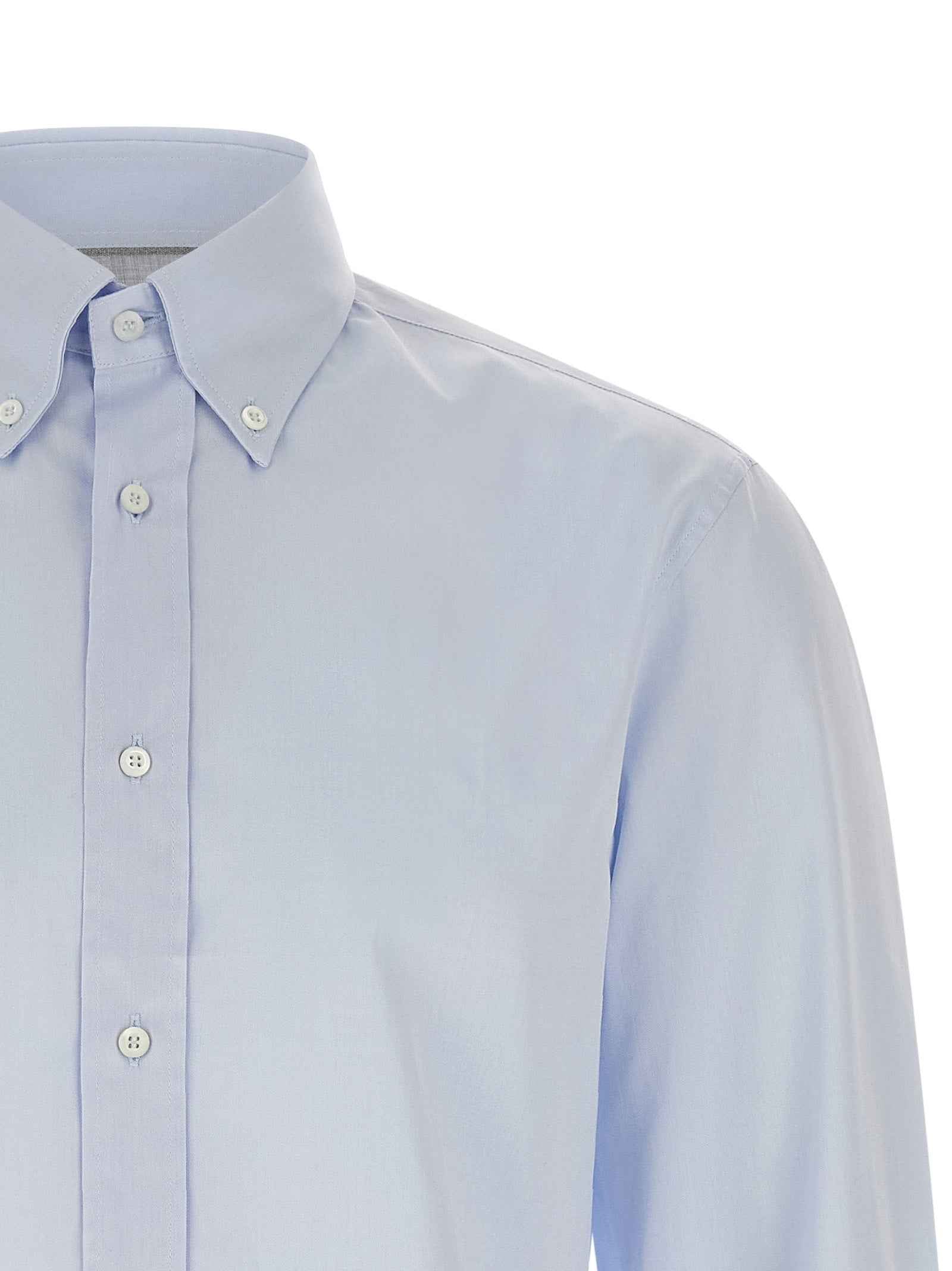 Brunello Cucinelli Blue Cotton Blouse