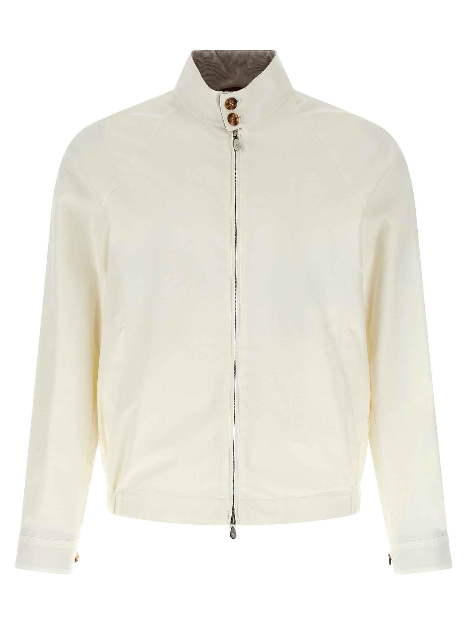 Brunello Cucinelli White Cotton Full-Length Jacket