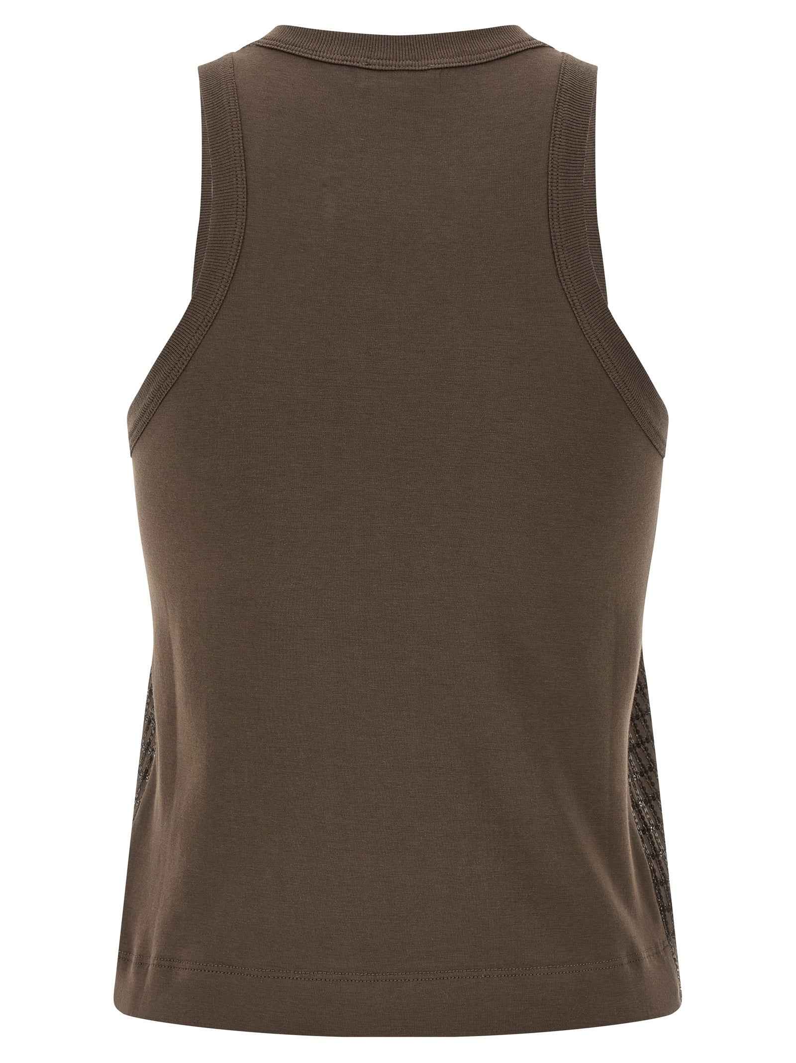 Brunello Cucinelli Brown Cotton Tank Tops