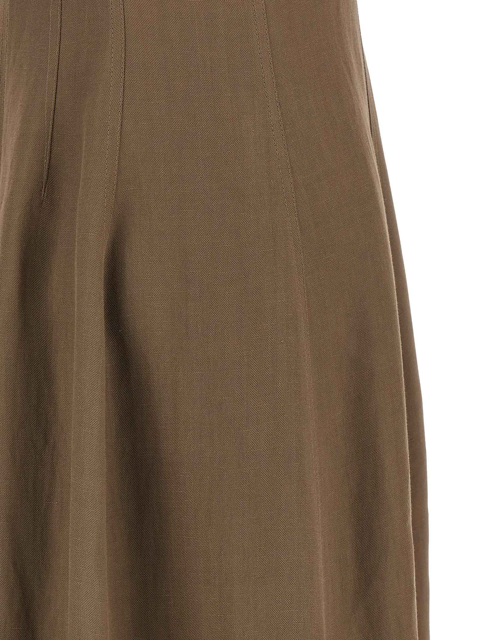 Brunello Cucinelli Brown Viscose Midi Dress